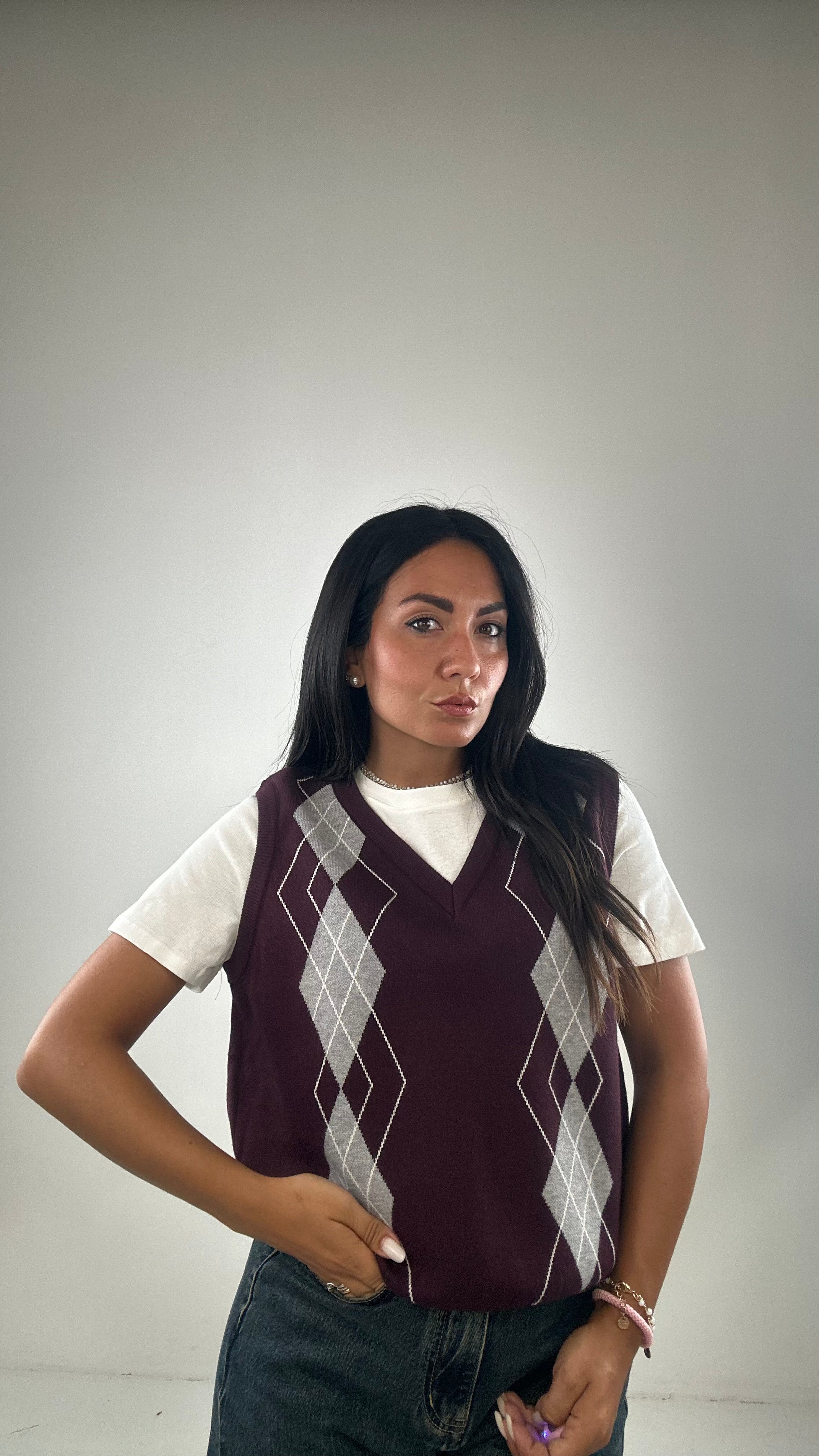 Gilet CON FINTA T-SHIRT - BORDEAUX