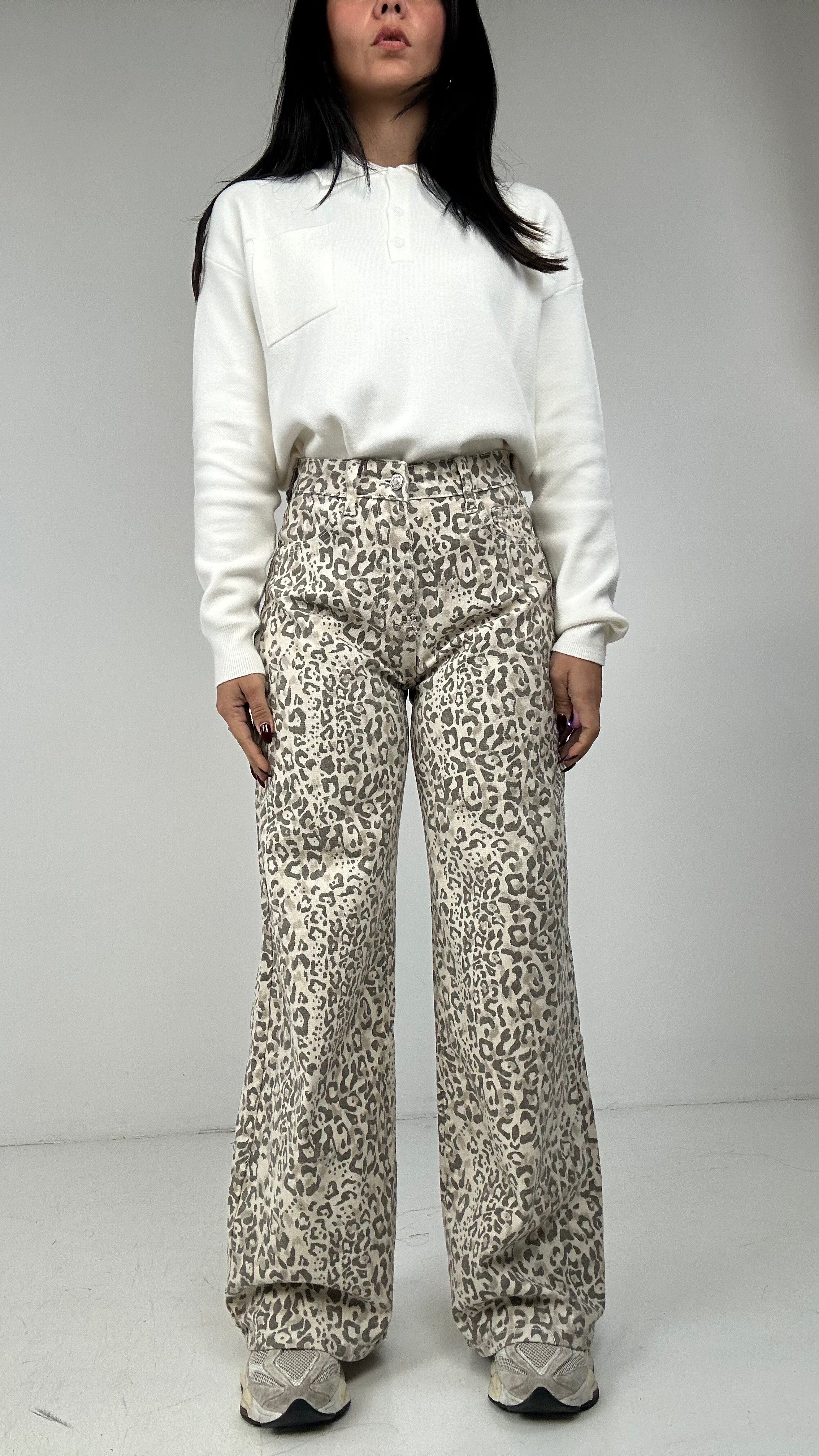 Jeans wideleg MACCHIETTA - BEIGE