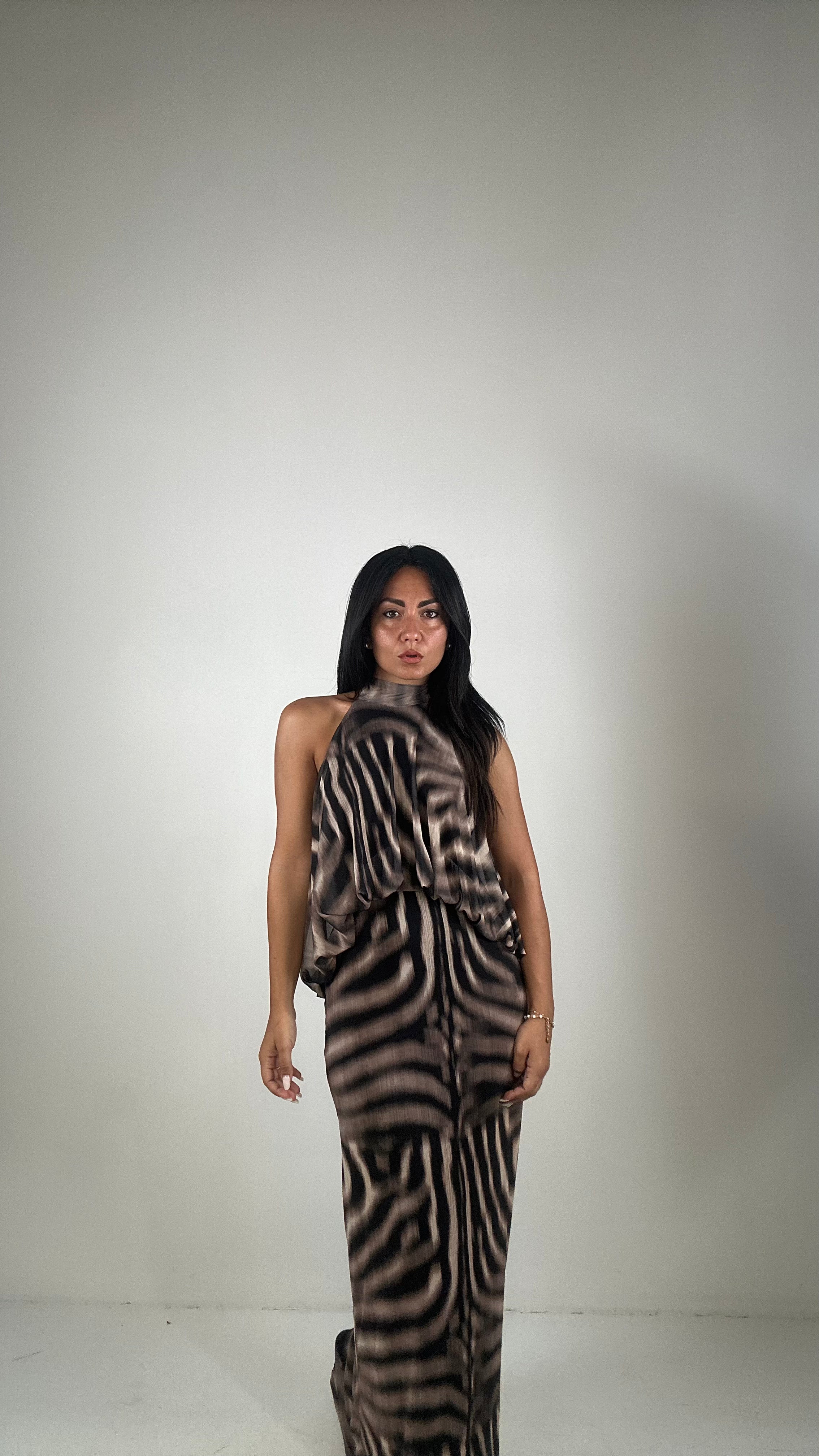 Vestito LUMINA ZEBRA - NERO