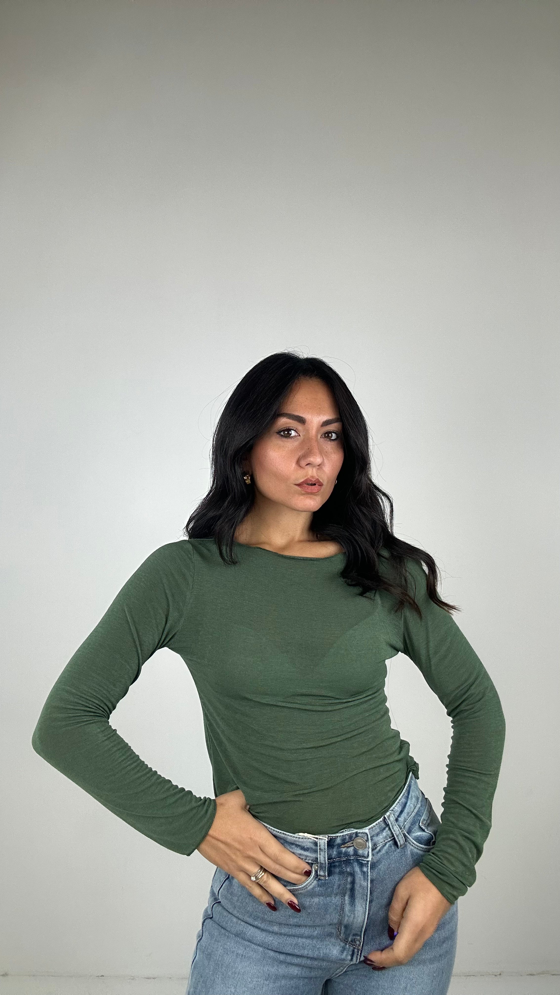Maglia CASHMERE - VERDE MILITARE