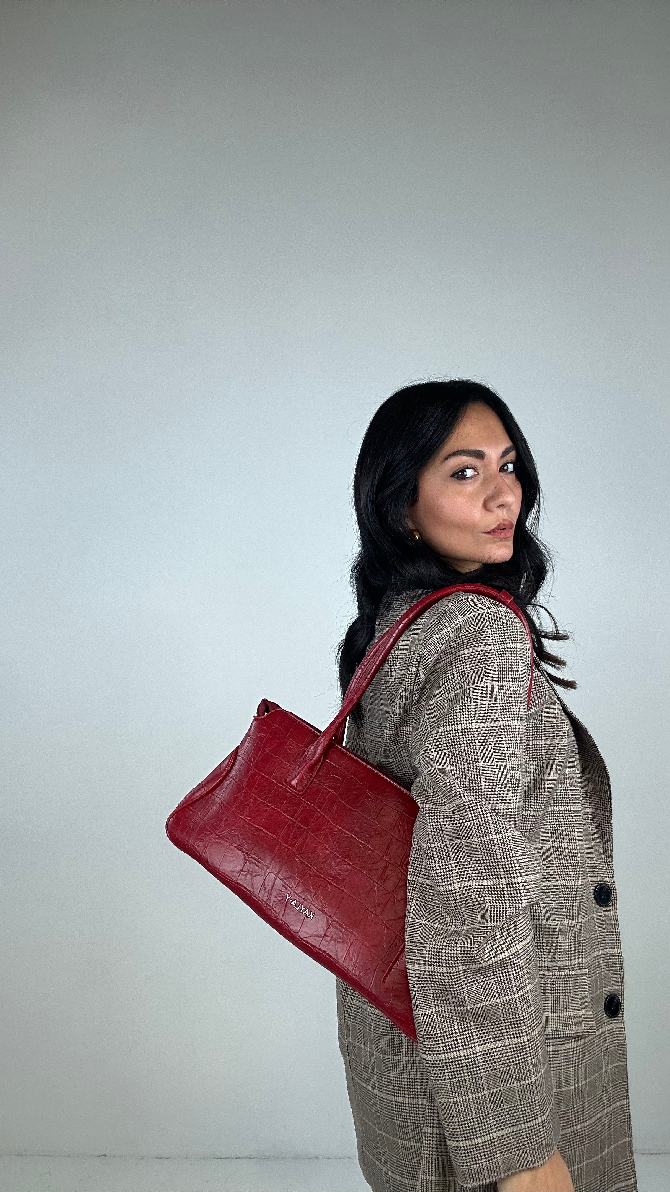 Borsa MARTELLATA RETTANGOLO - ROSSO