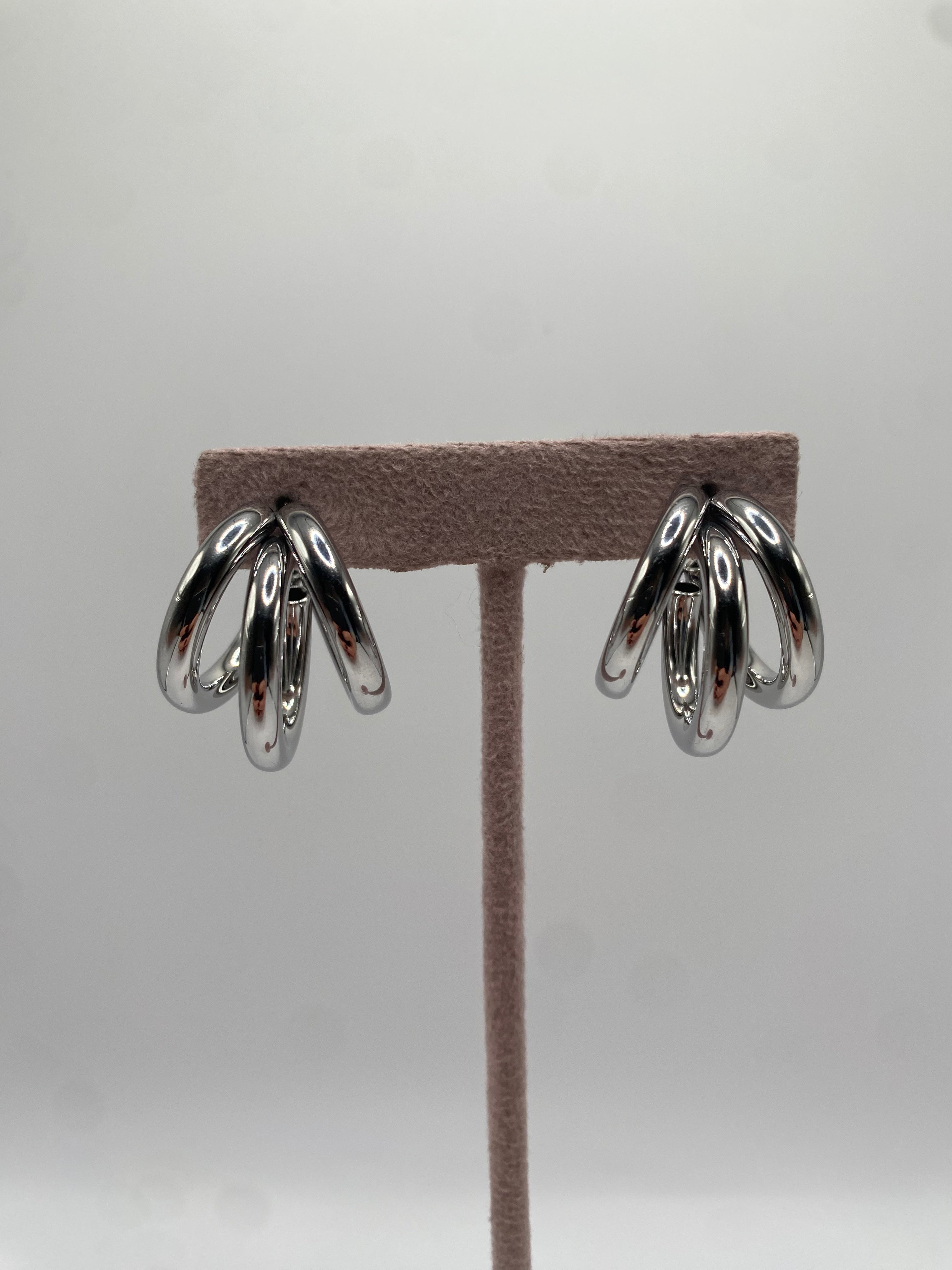 Orecchino DOBLE CERCHIO - ARGENTO