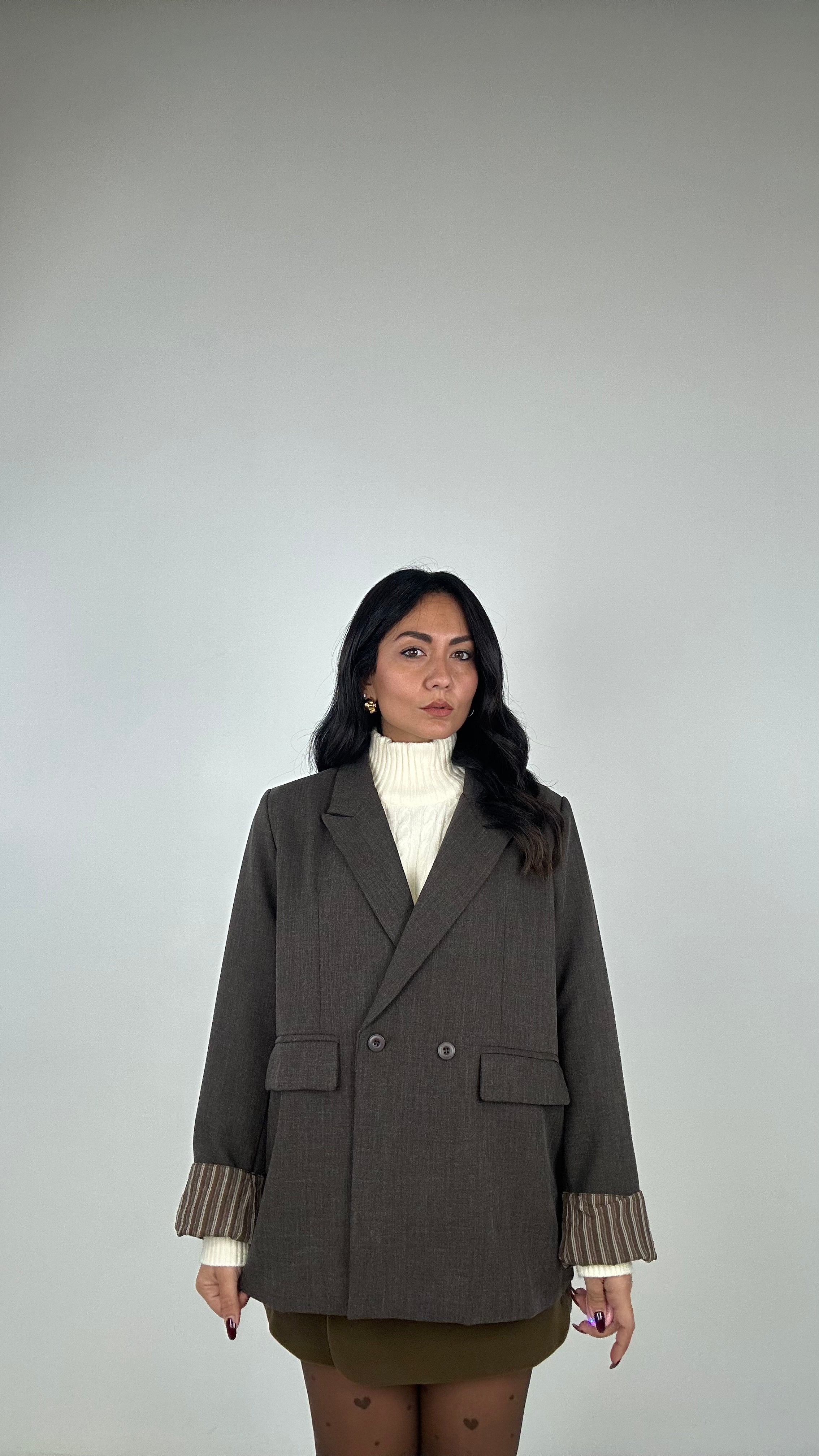 Blazer DOPPIO CON RISVOLTO - MARRONE