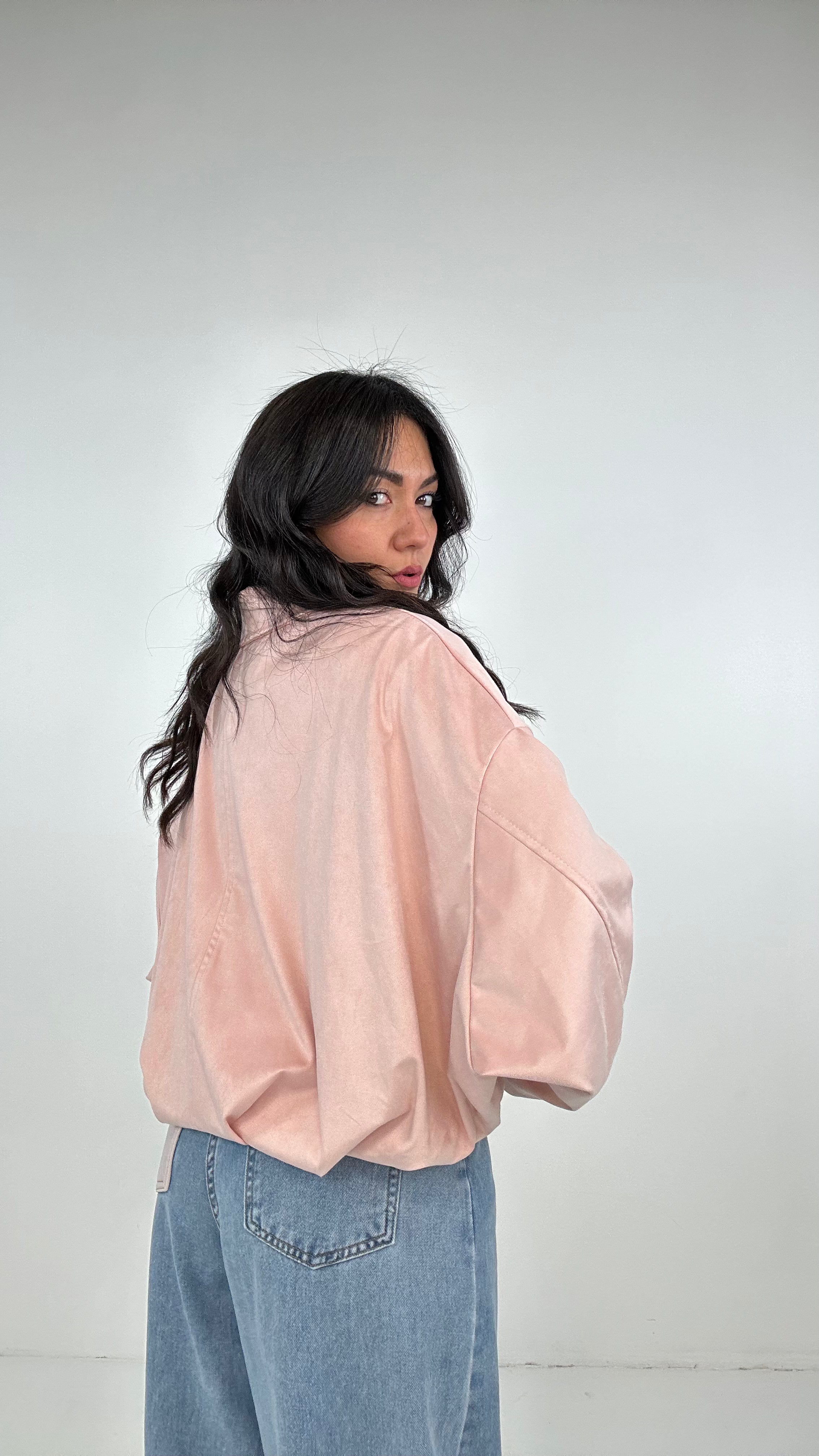 Giubbino ARRICCIATO IN ECOCAMOSCIO - ROSA