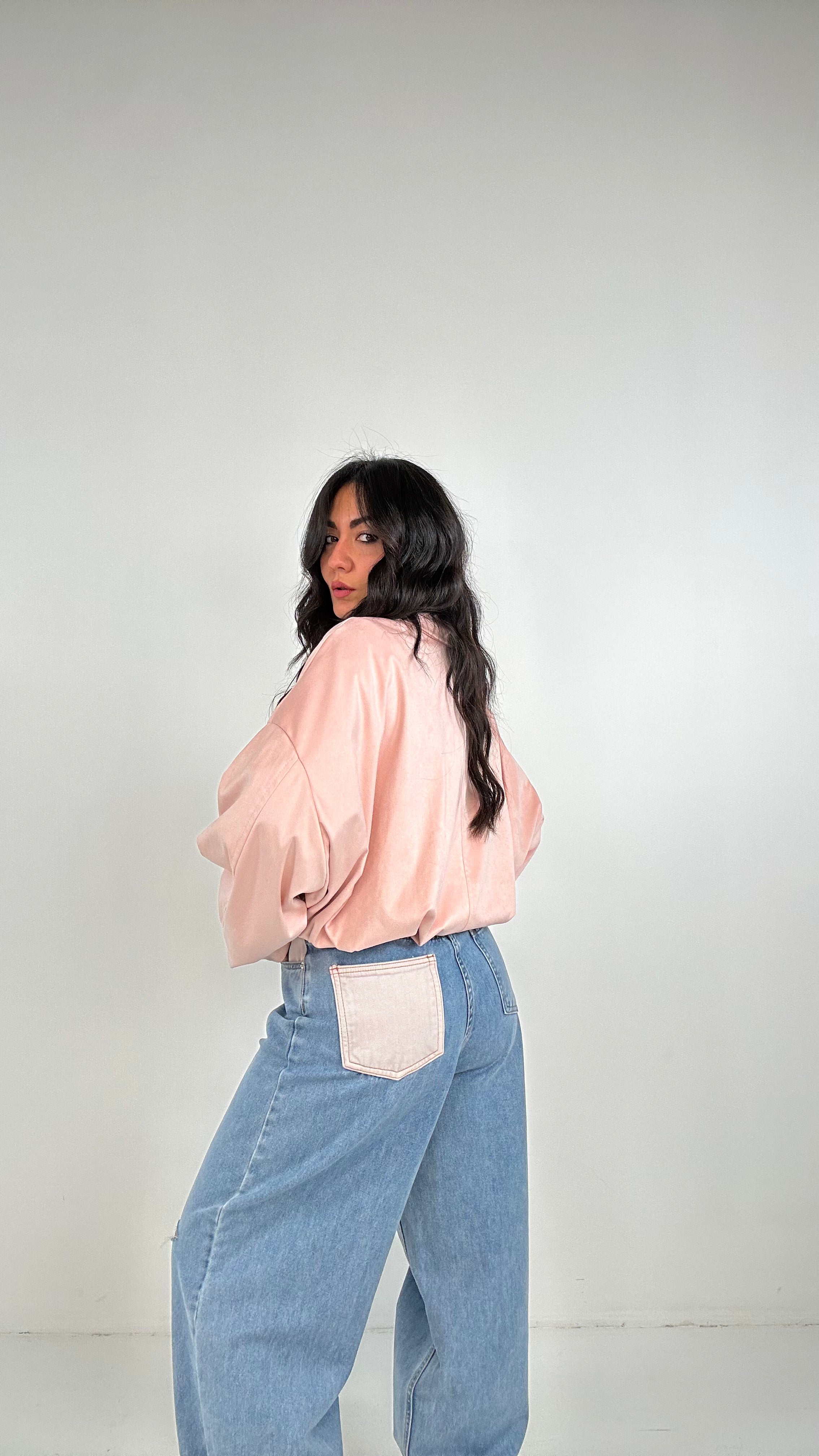 Jeans TOP CON PARTI PINK - JEANS