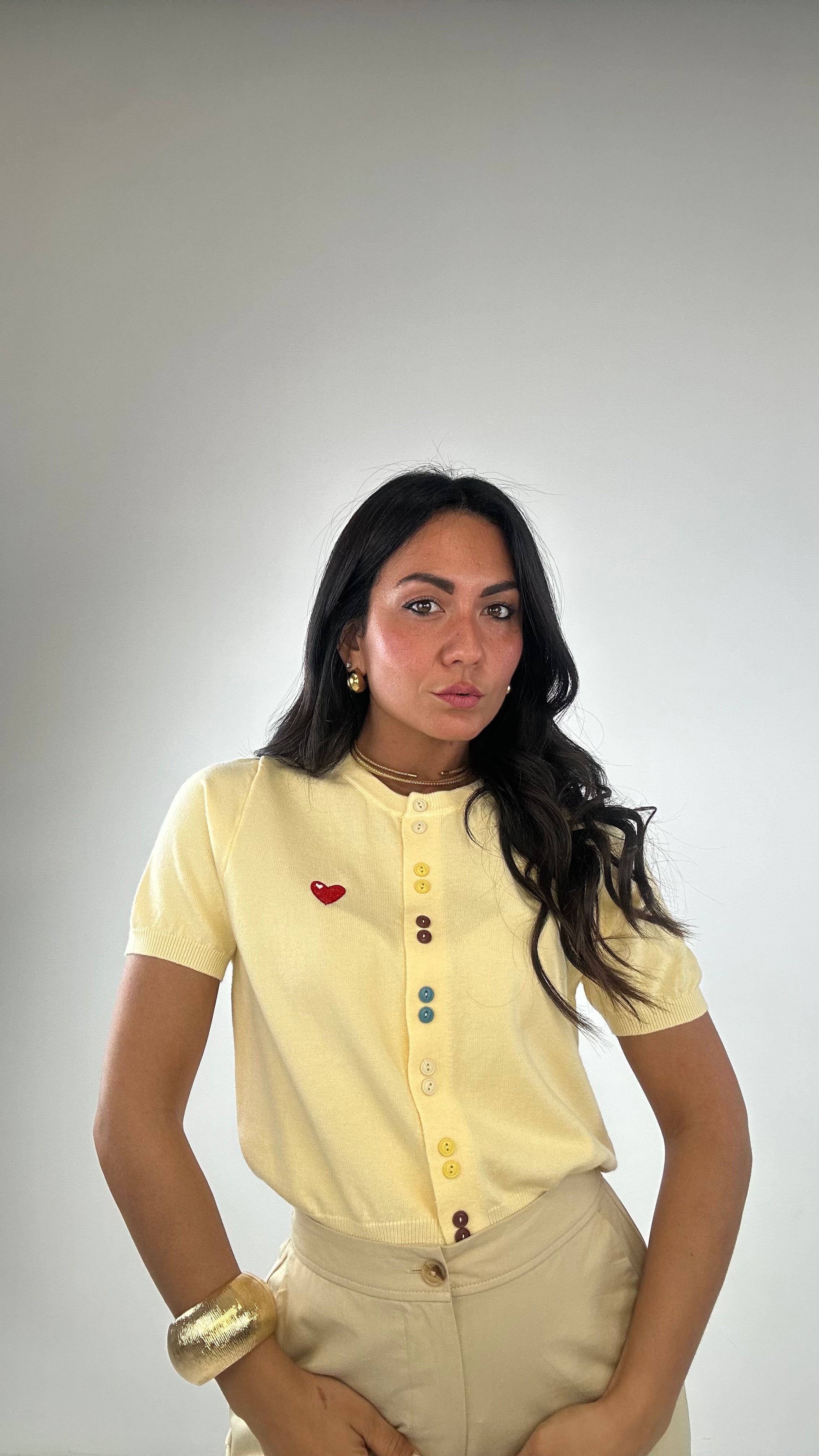 Maglia BOTTONCINI COLORATI - GIALLO