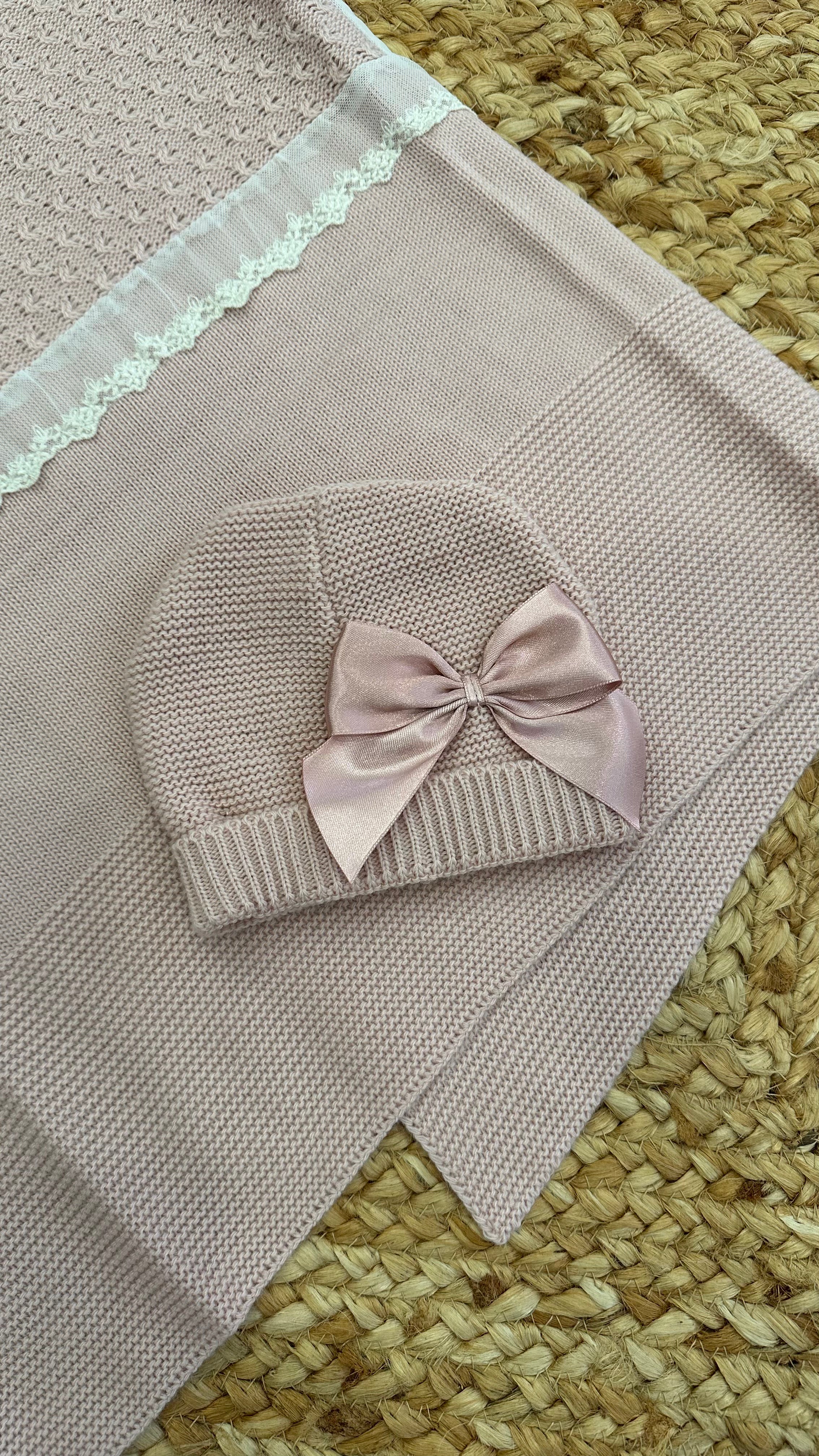 Cappellino FRUIT CON FIOCCO 0-3M - ROSA ANTICO