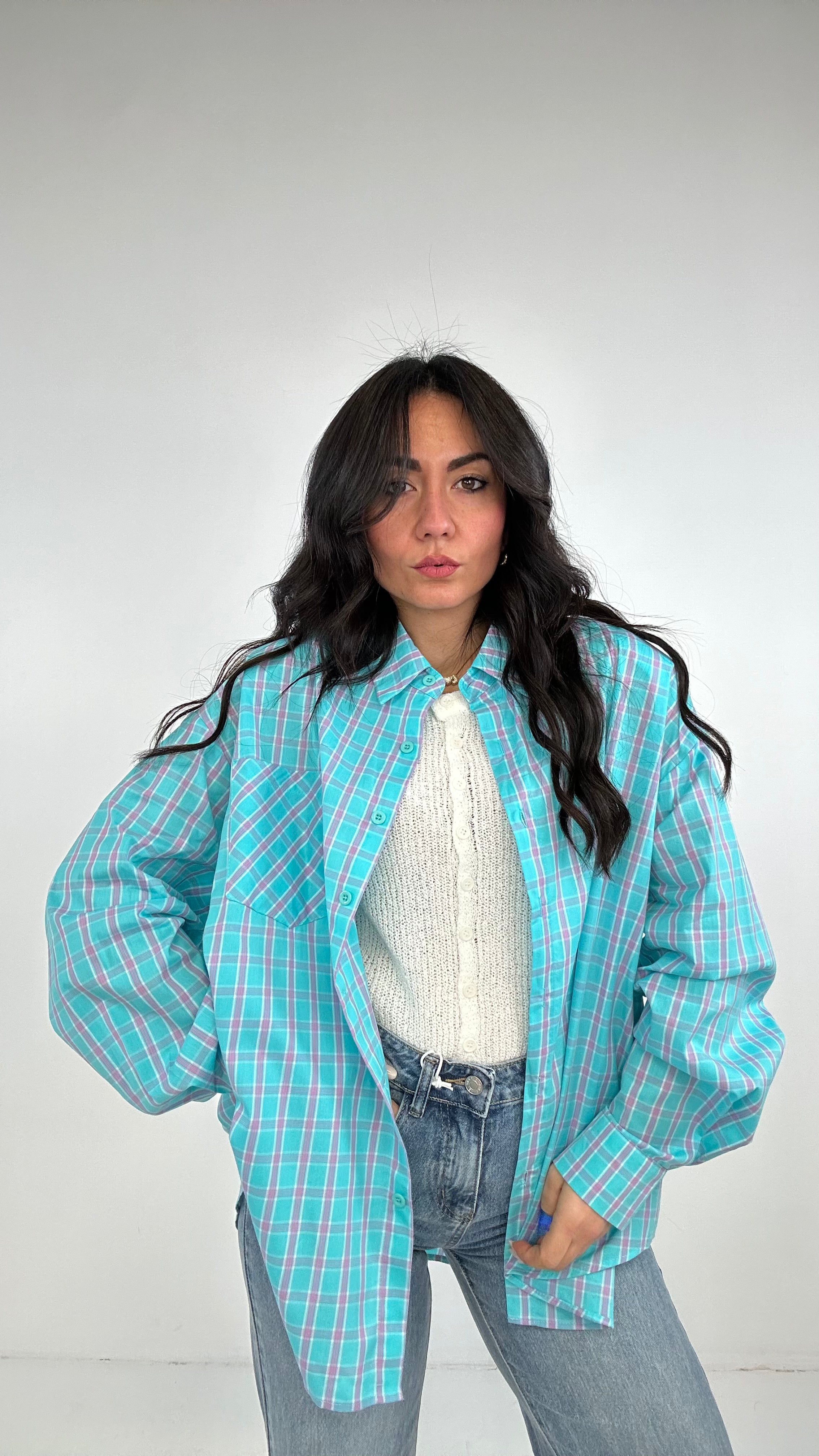 Camicia SPALLINA A QUADRI - AZZURRO