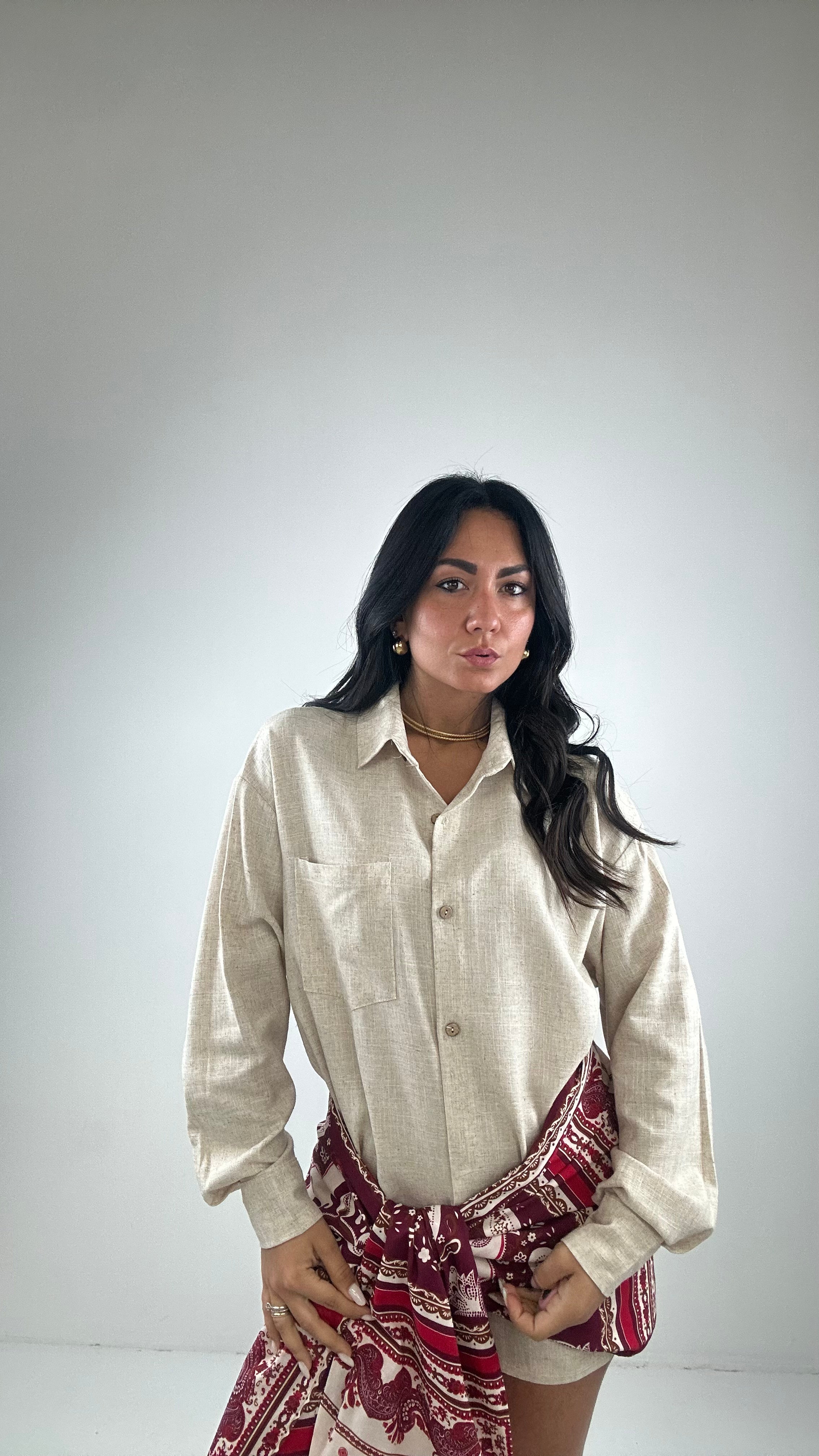 Camicia LINO - BEIGE