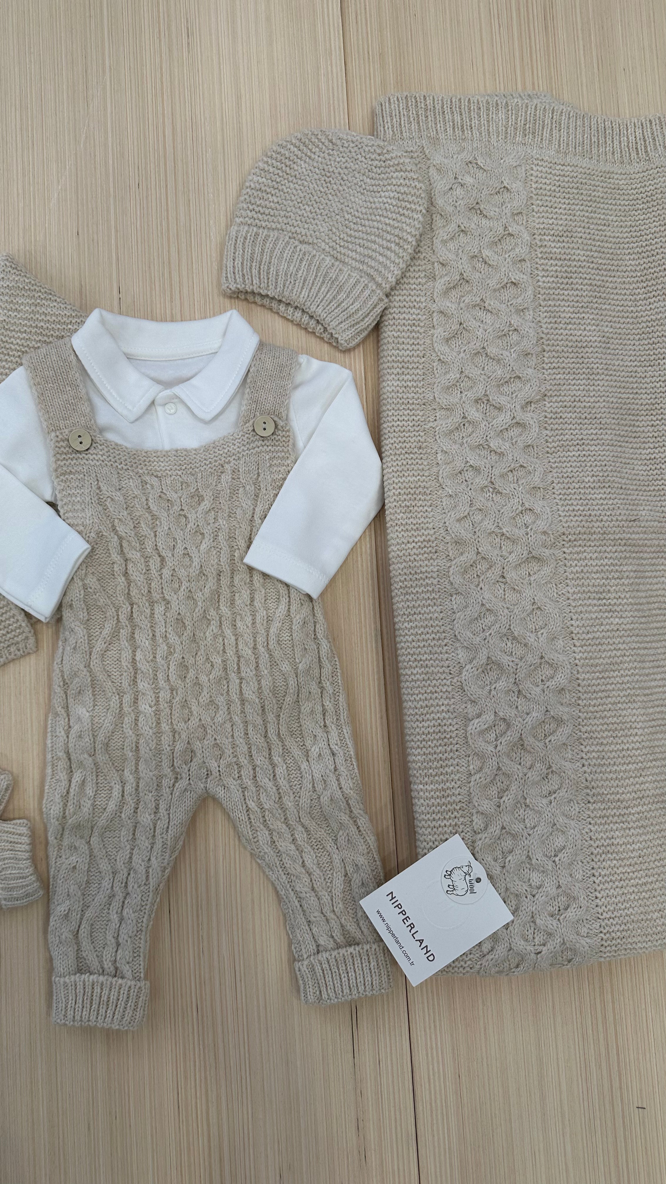 Set NASCITA MISTO LANA 0-3M - BEIGE