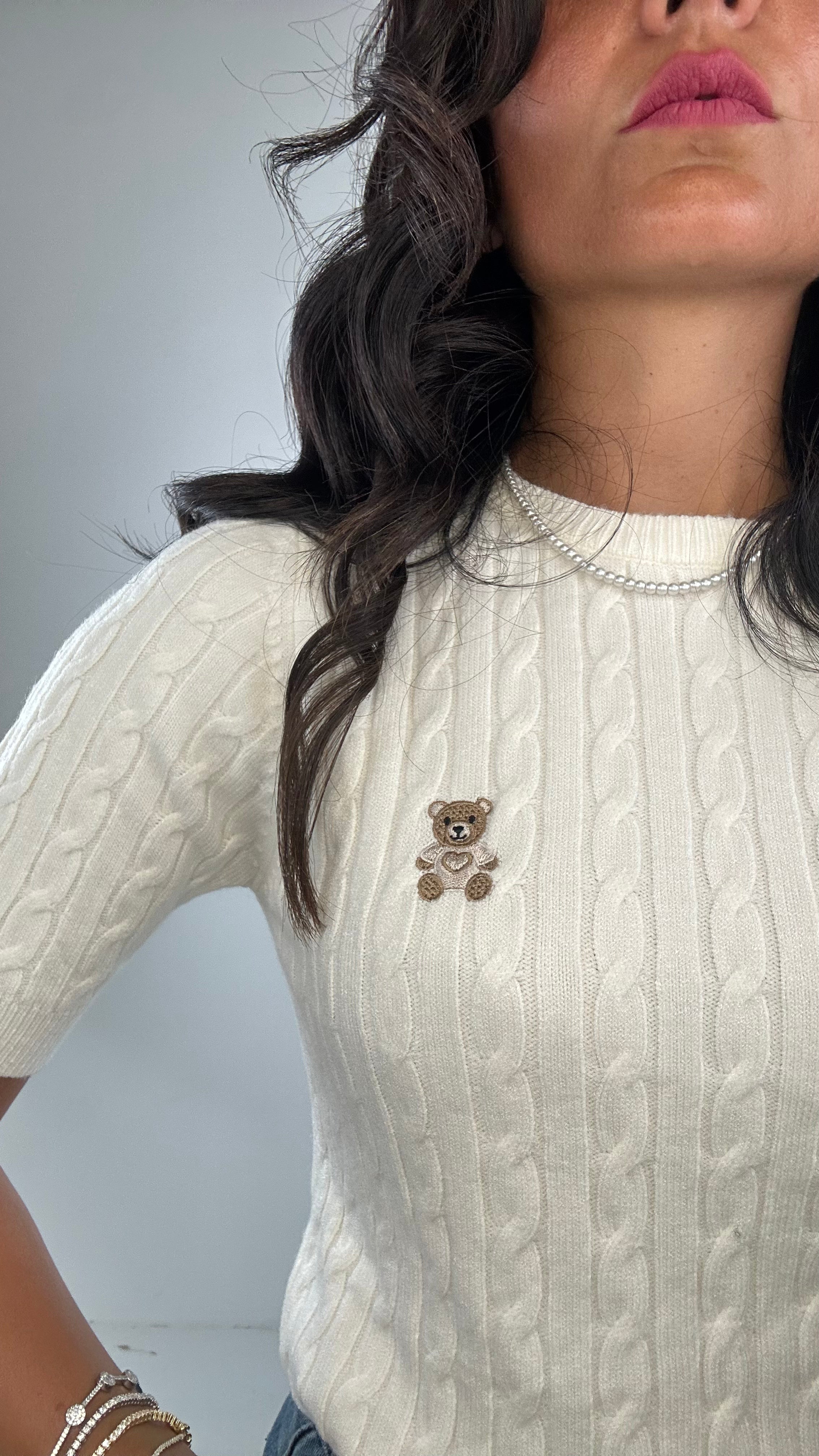 Pull ORSETTO TRECCE - PANNA