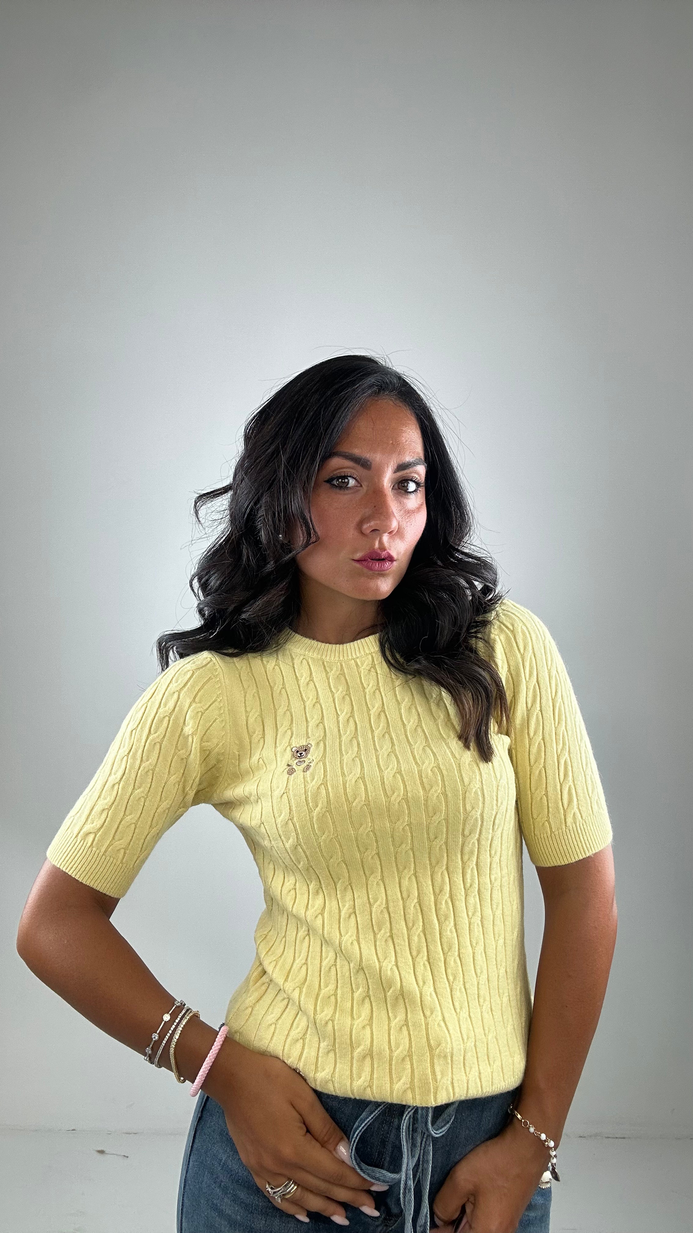Pull ORSETTO TRECCE - GIALLO