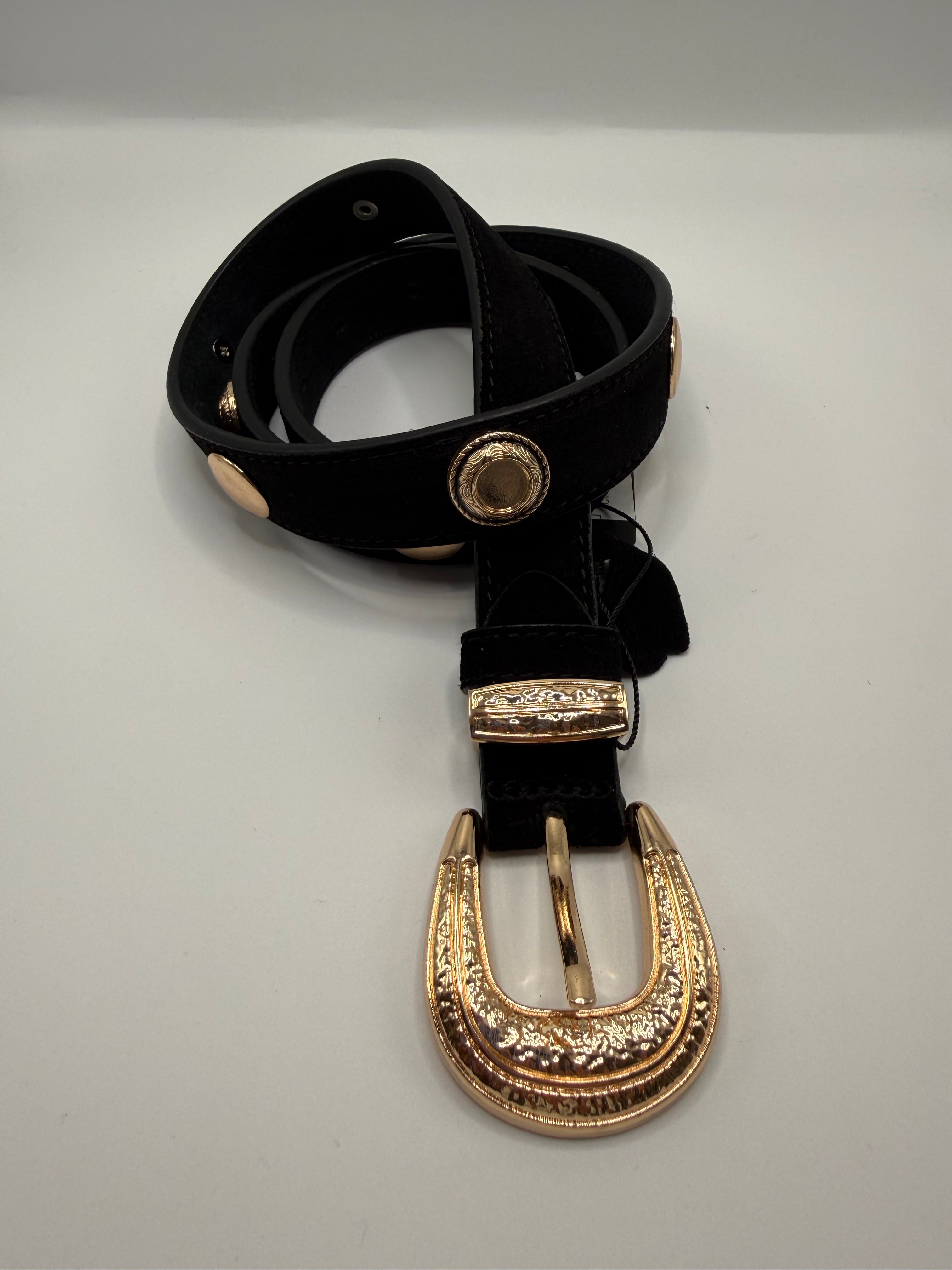 Cintura B CAMOSCIO VERA PELLE - NERO