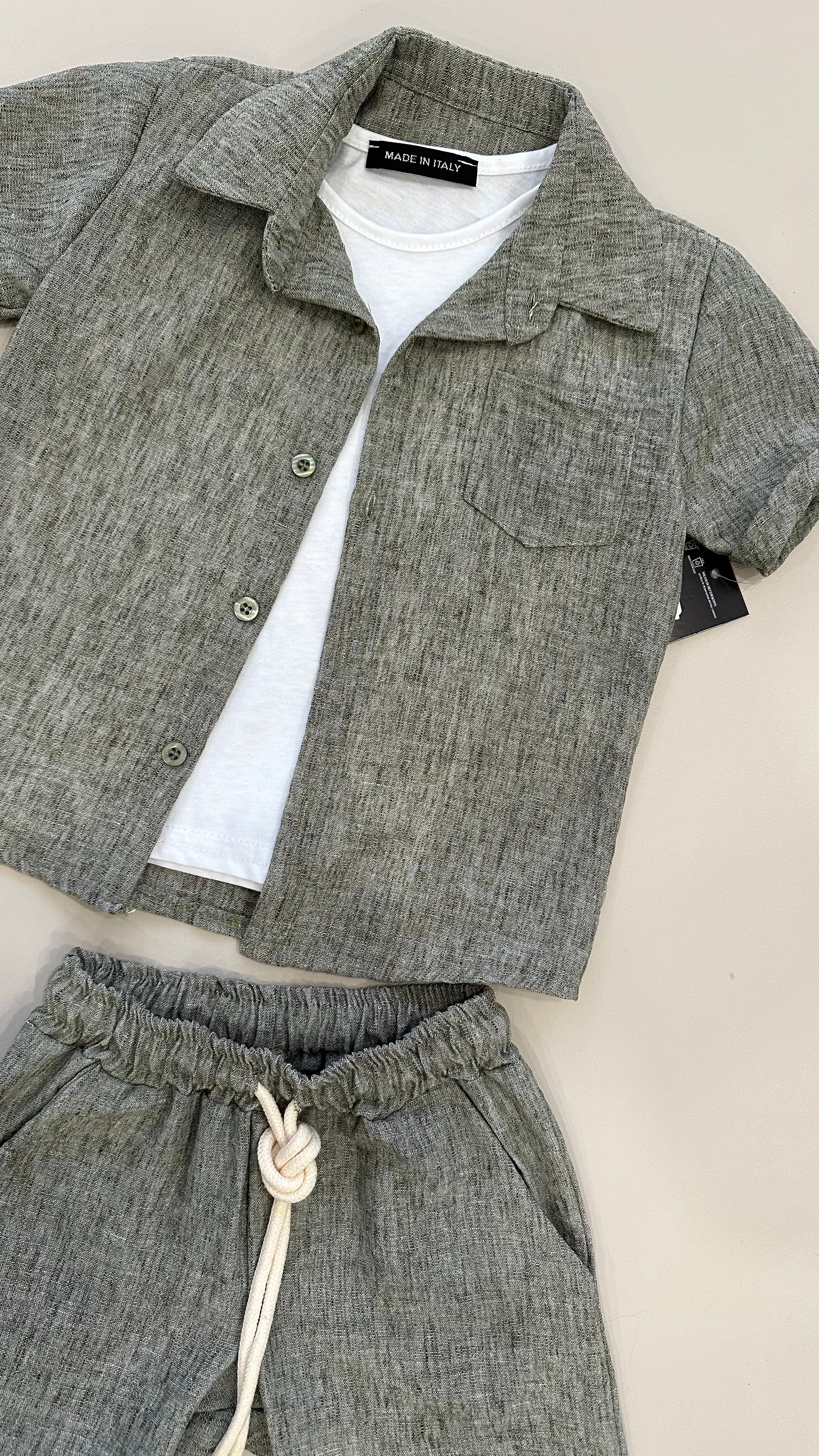 Coordinato IN LINO 3-7A - VERDE MILITARE