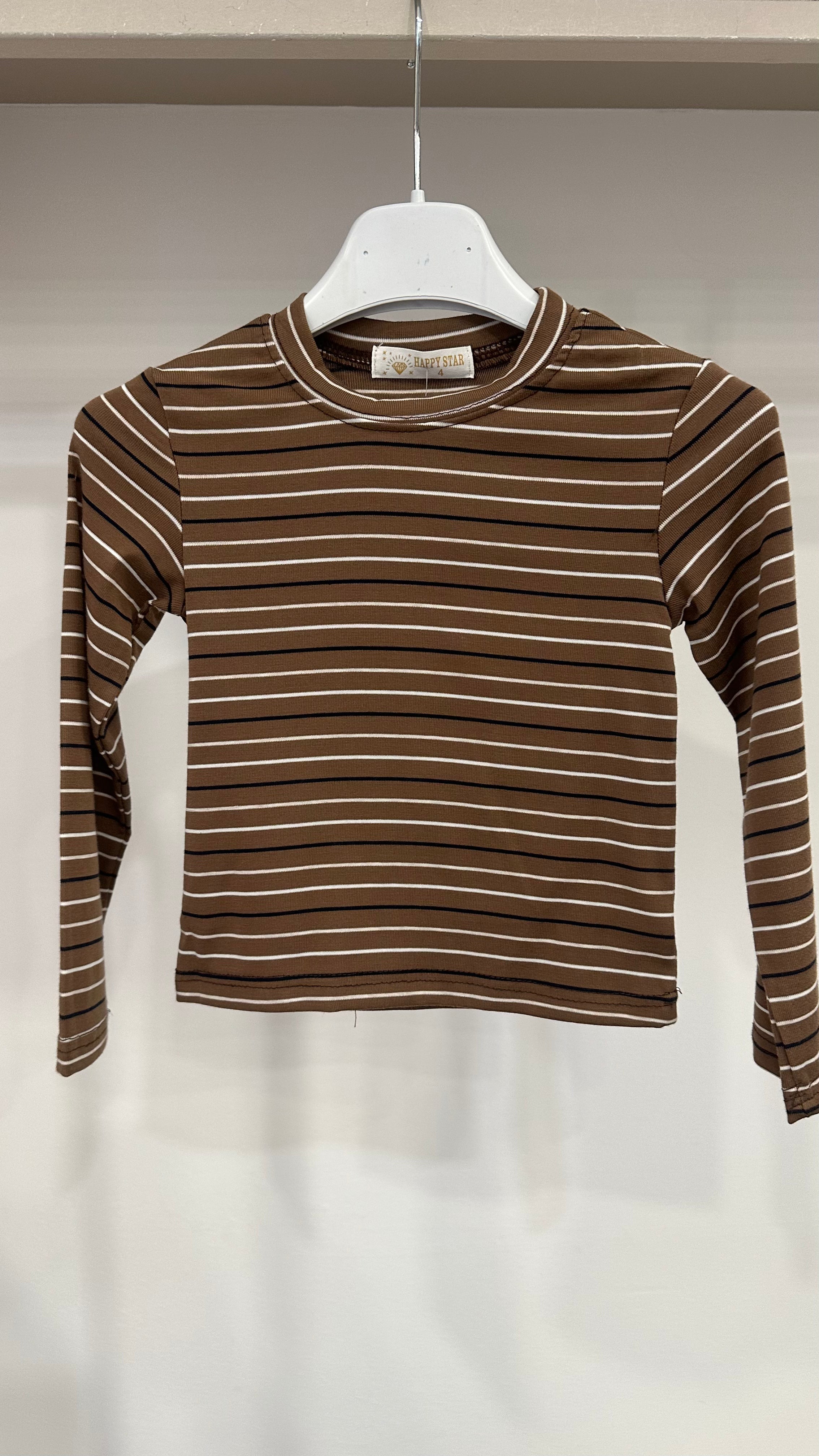 Maglia A RIGHE 4-14A - MARRONE
