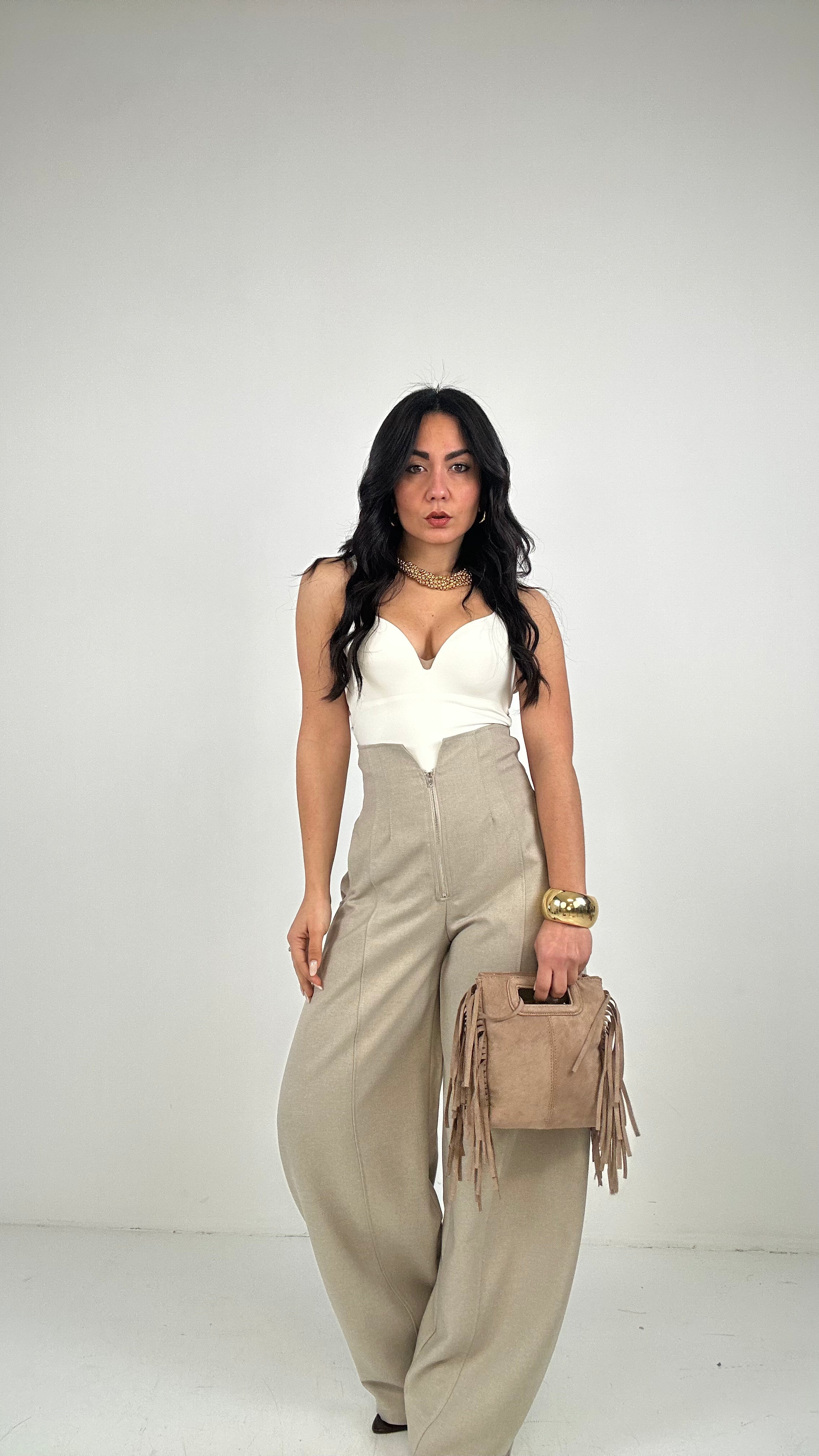 Pantalone BALLON BUSTINO - BEIGE
