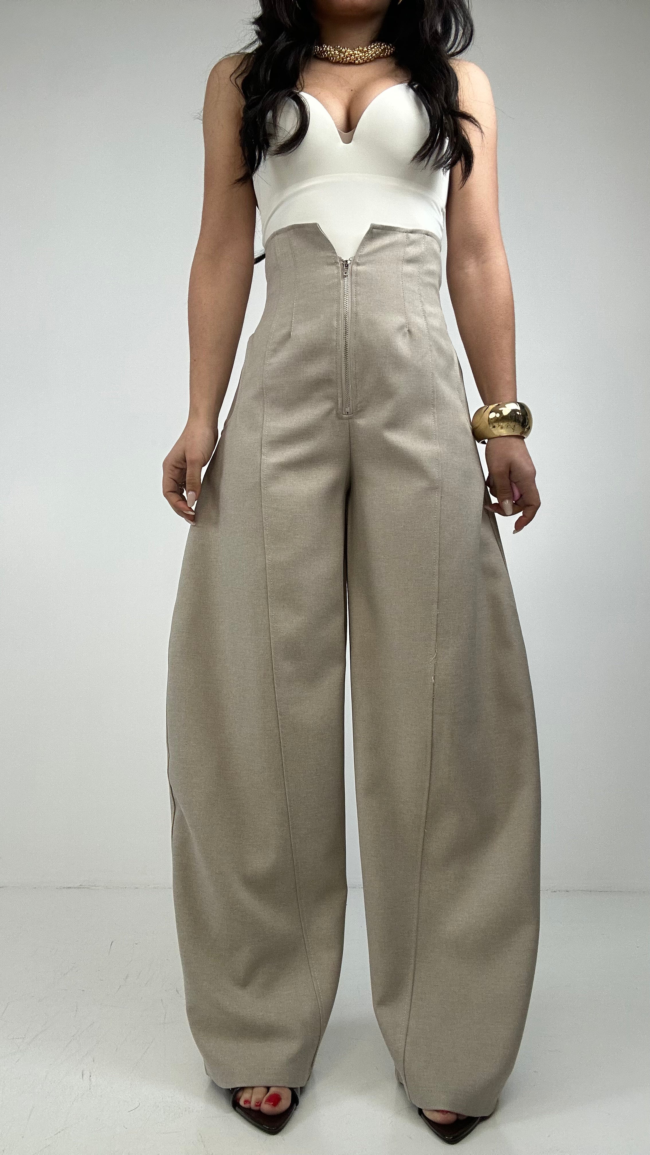 Pantalone BALLON BUSTINO - BEIGE