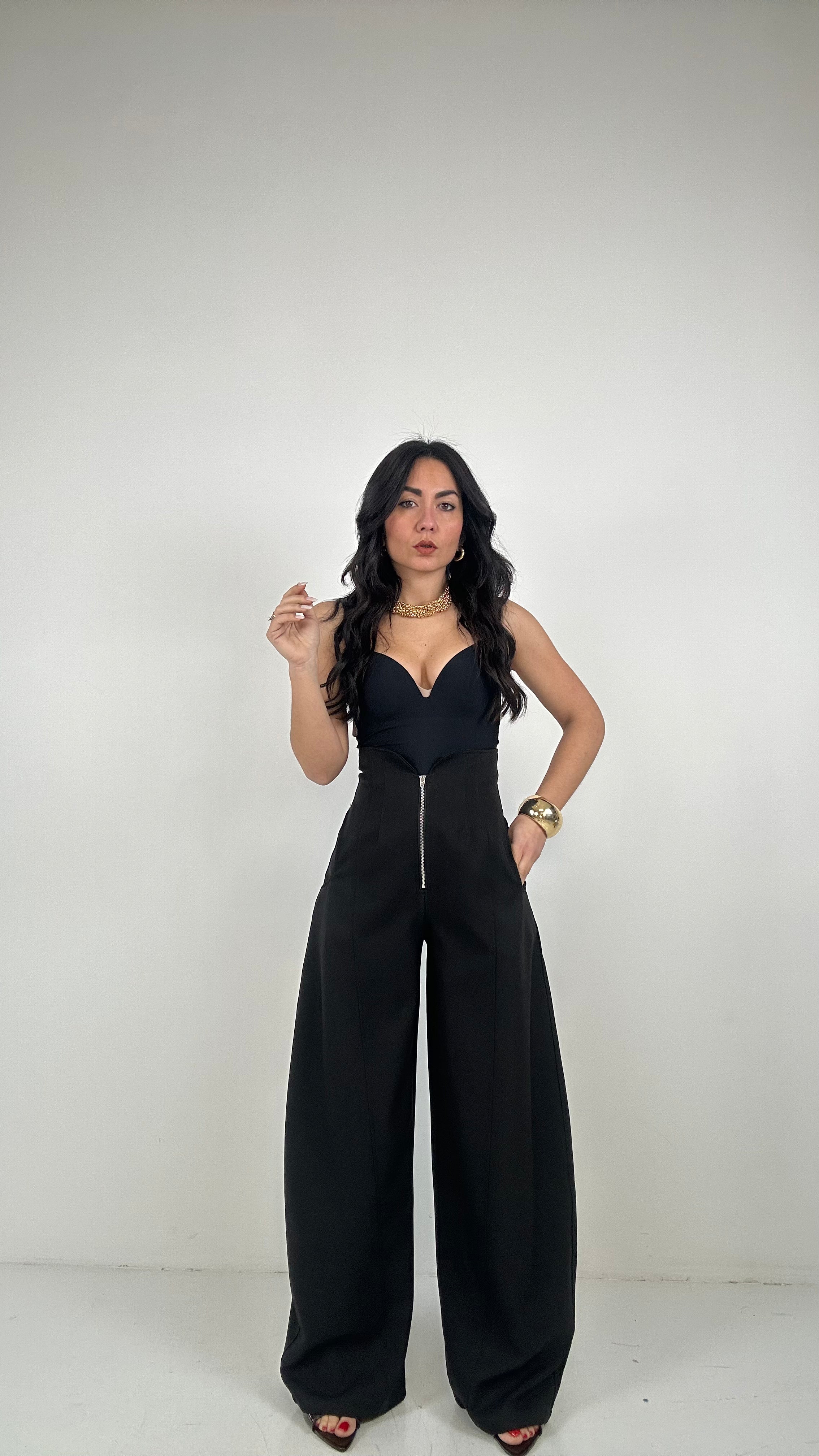 Pantalone BALLON BUSTINO - NERO