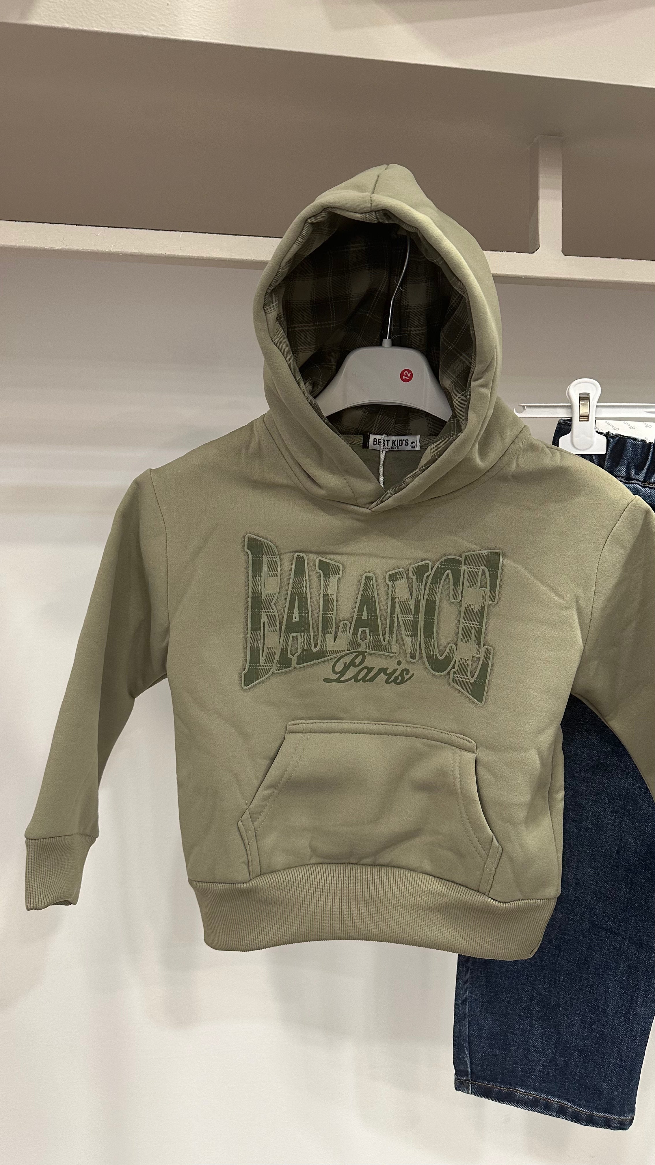 Felpa BALANCE 4-12A - VERDE MILITARE