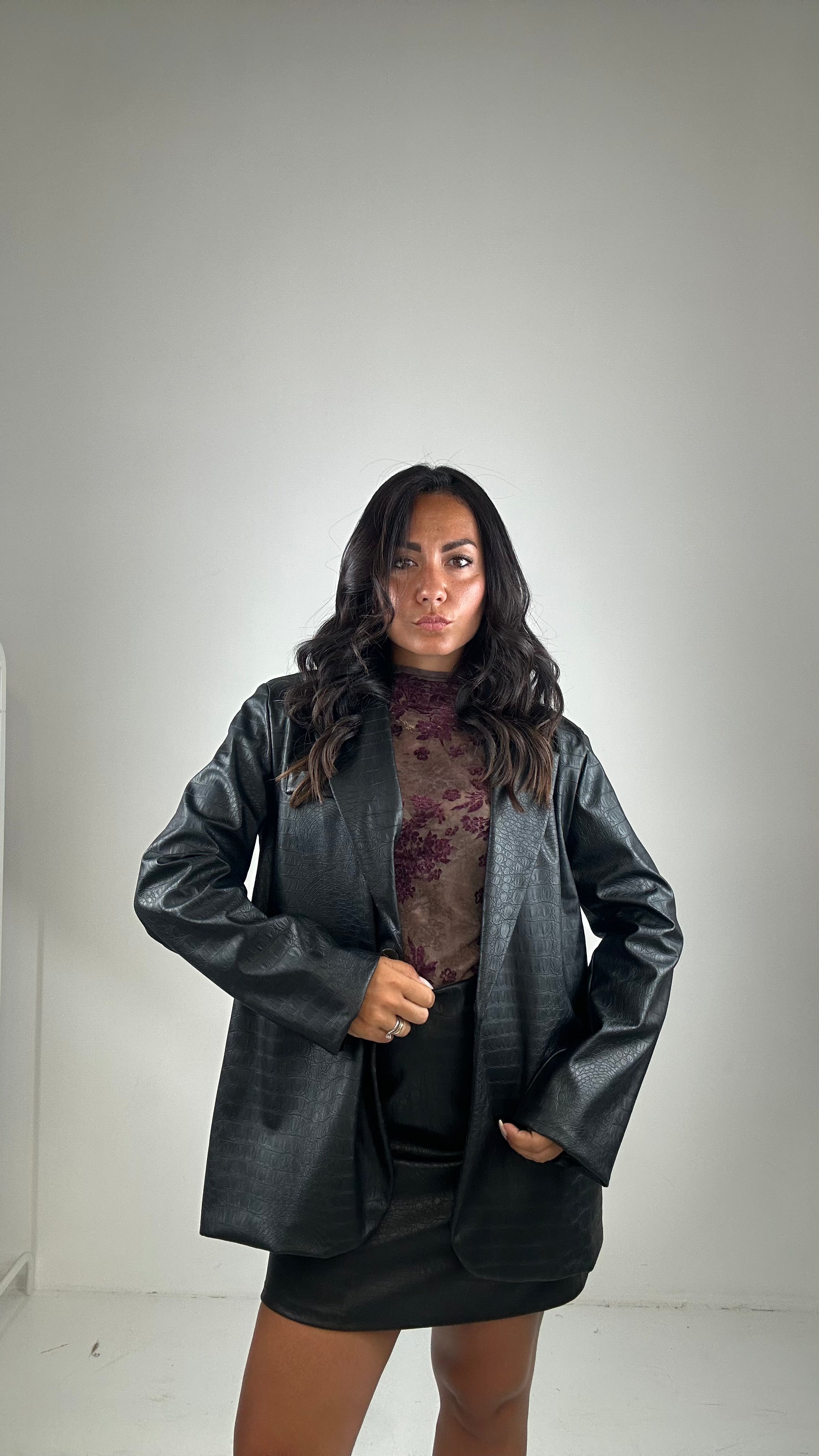 Gonna ECOPELLE MARTE - NERO