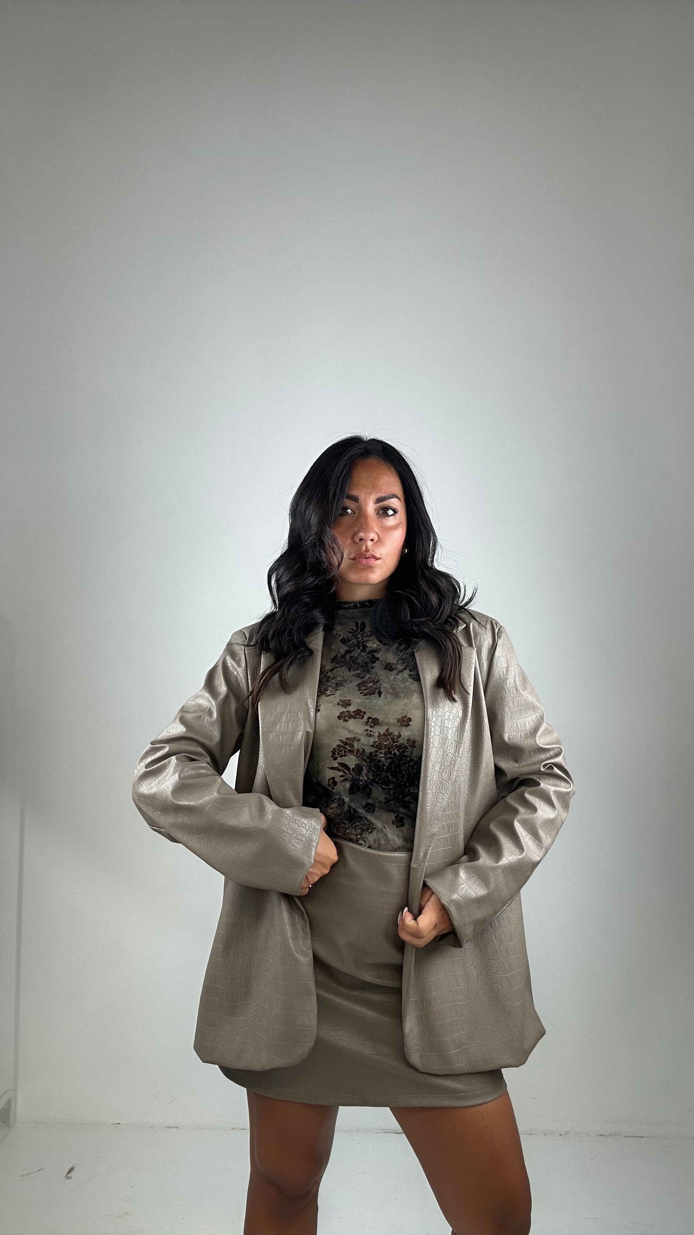 Gonna ECOPELLE MARTE - BEIGE