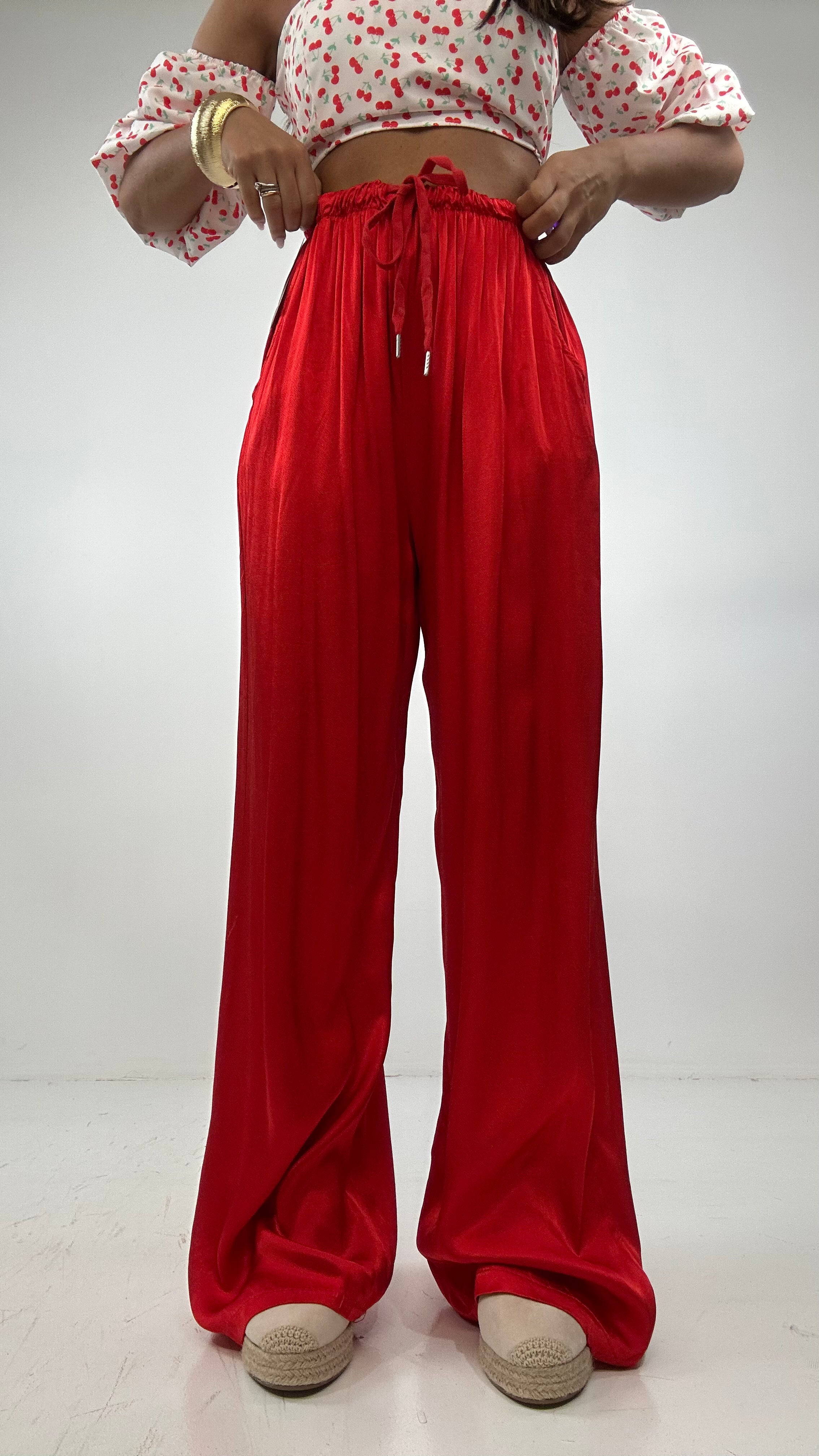 Pantalone SATIN - ROSSO
