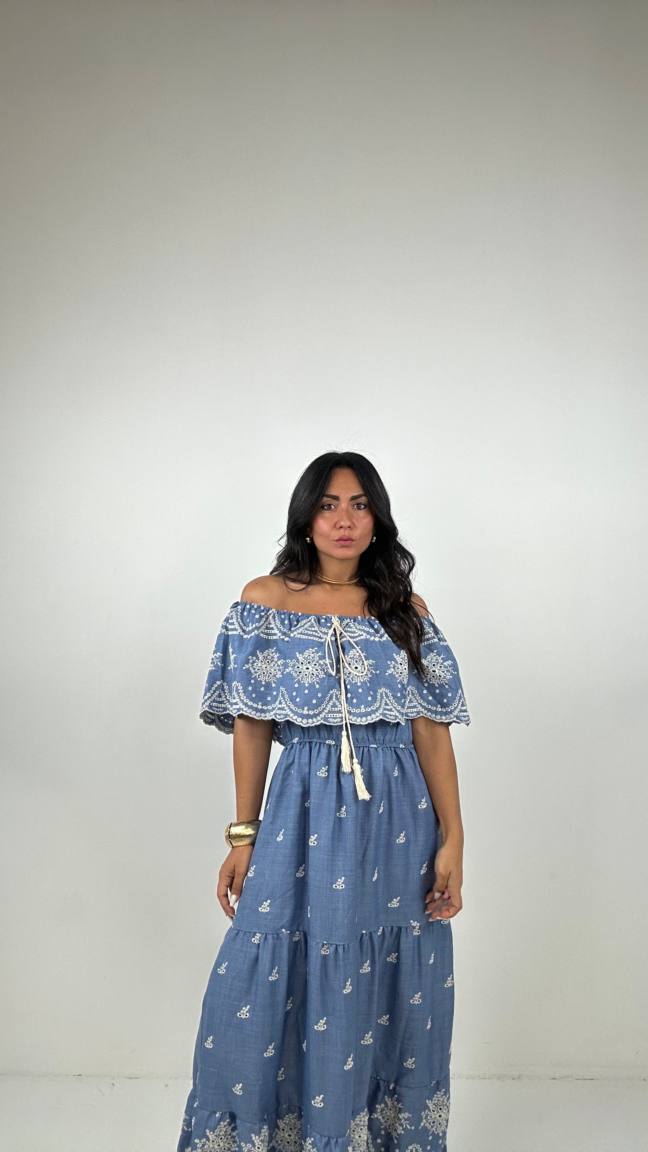 Vestito JEANS DECORO - JEANS CHIARO