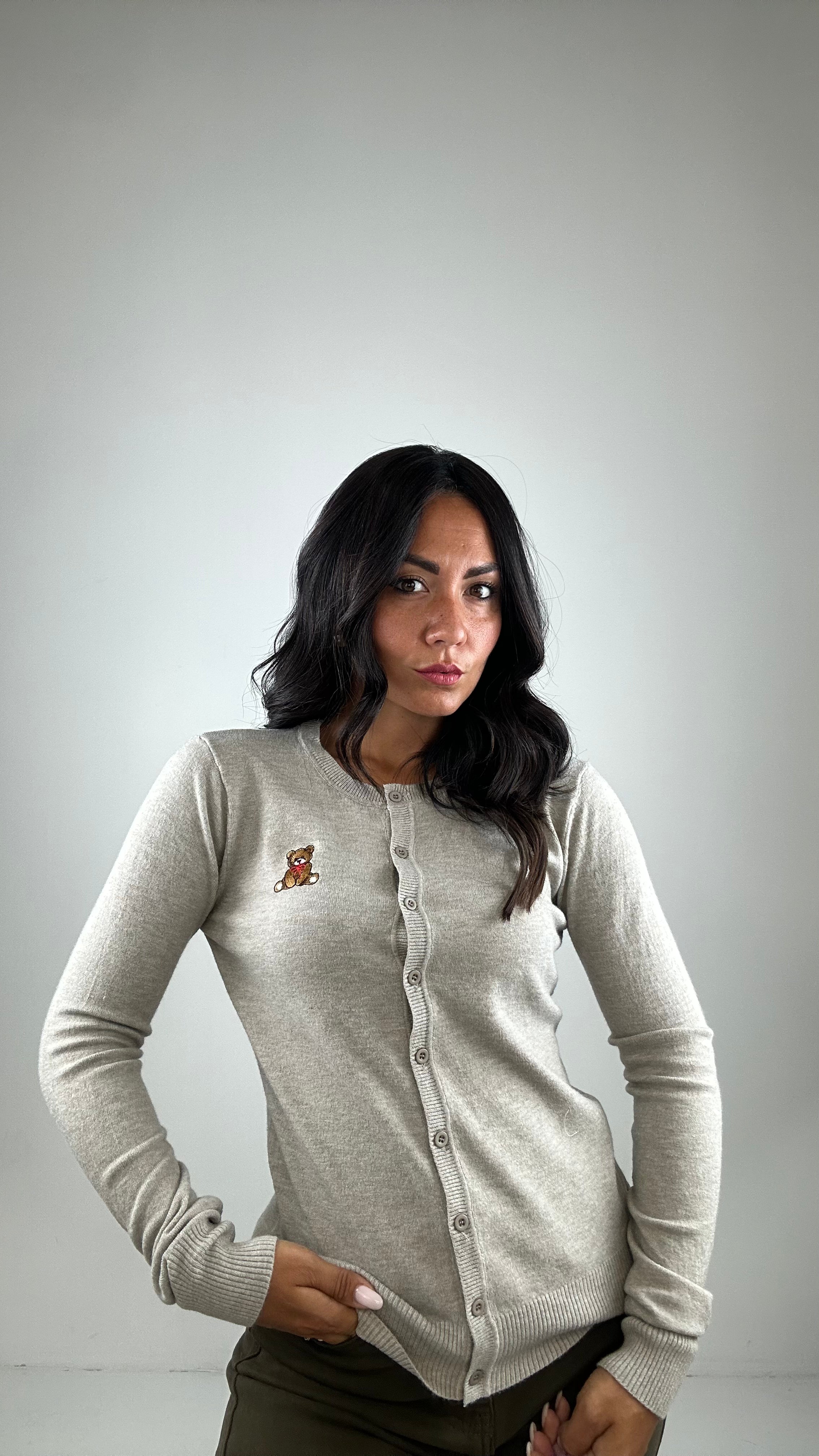 Cardigan ORSETTO MINI - KHAKI