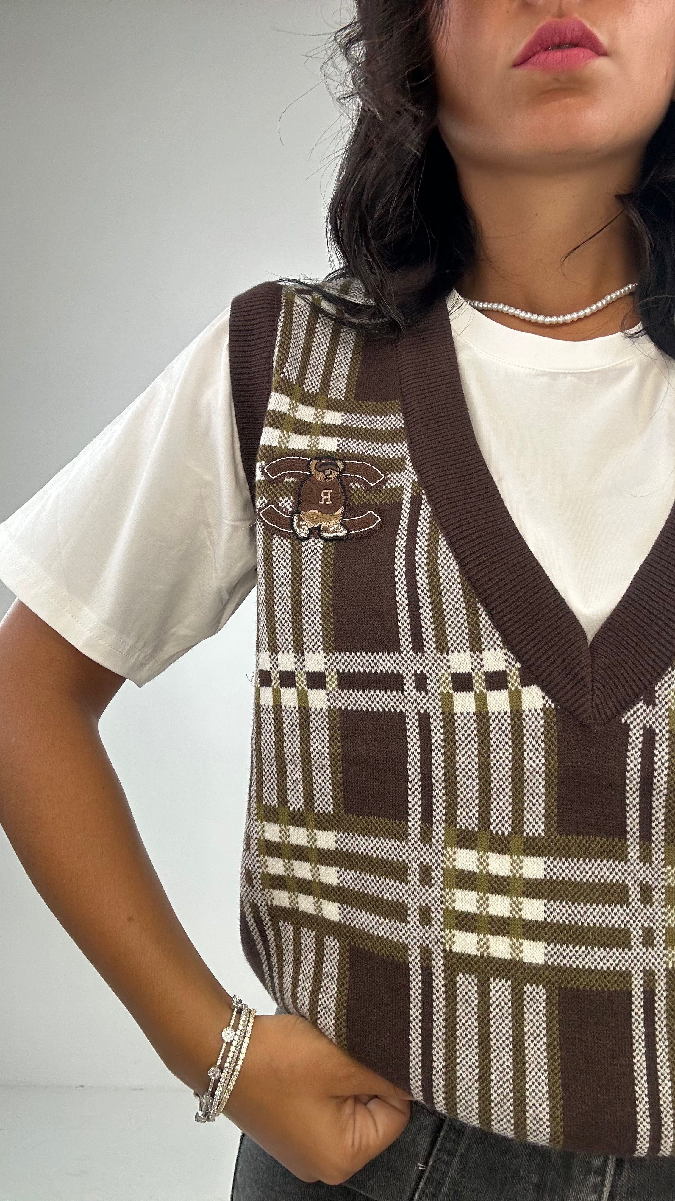 T-shirt E GILET - MARRONE