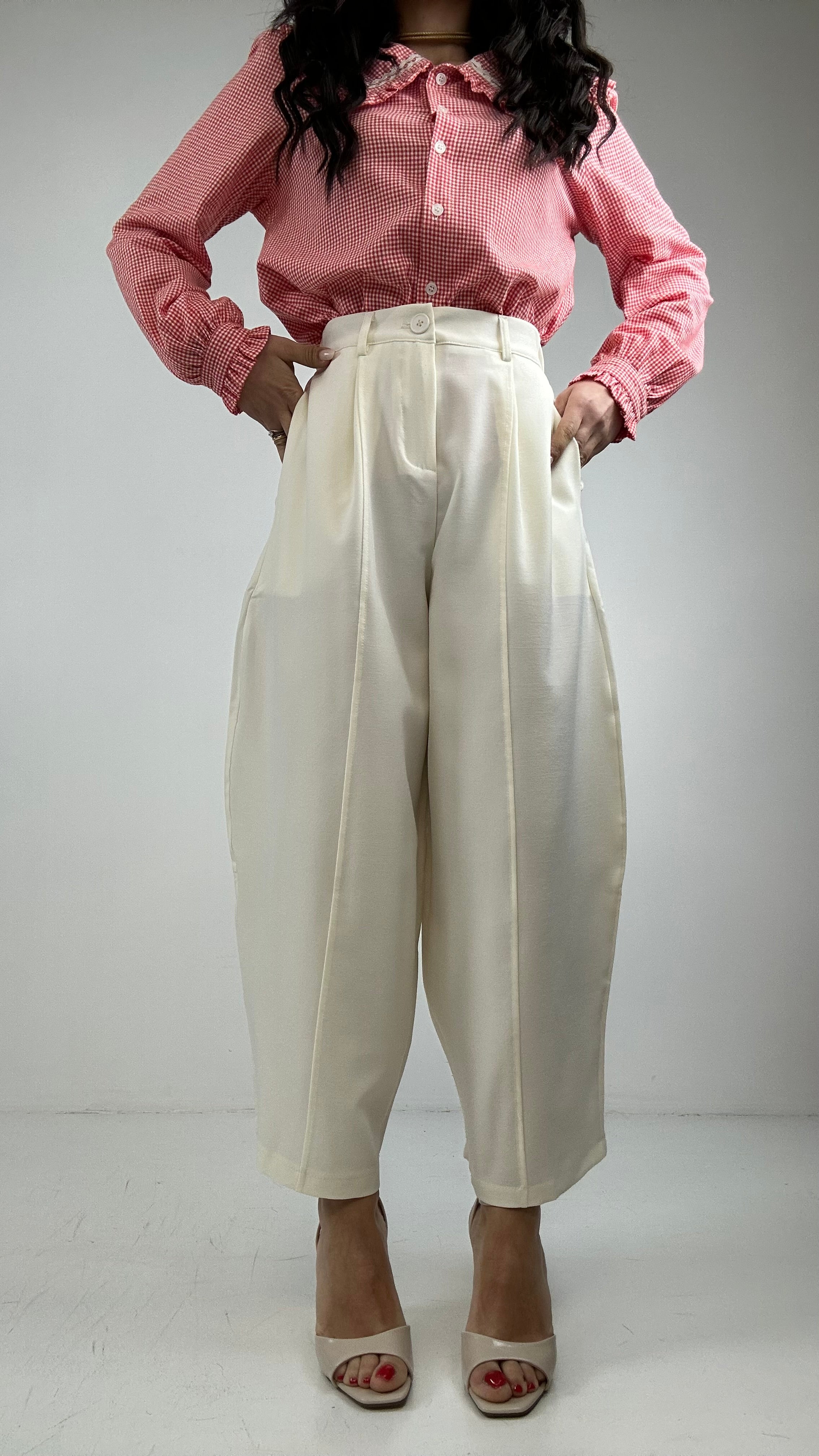 Pantalone BALLOON OFFICE - PANNA