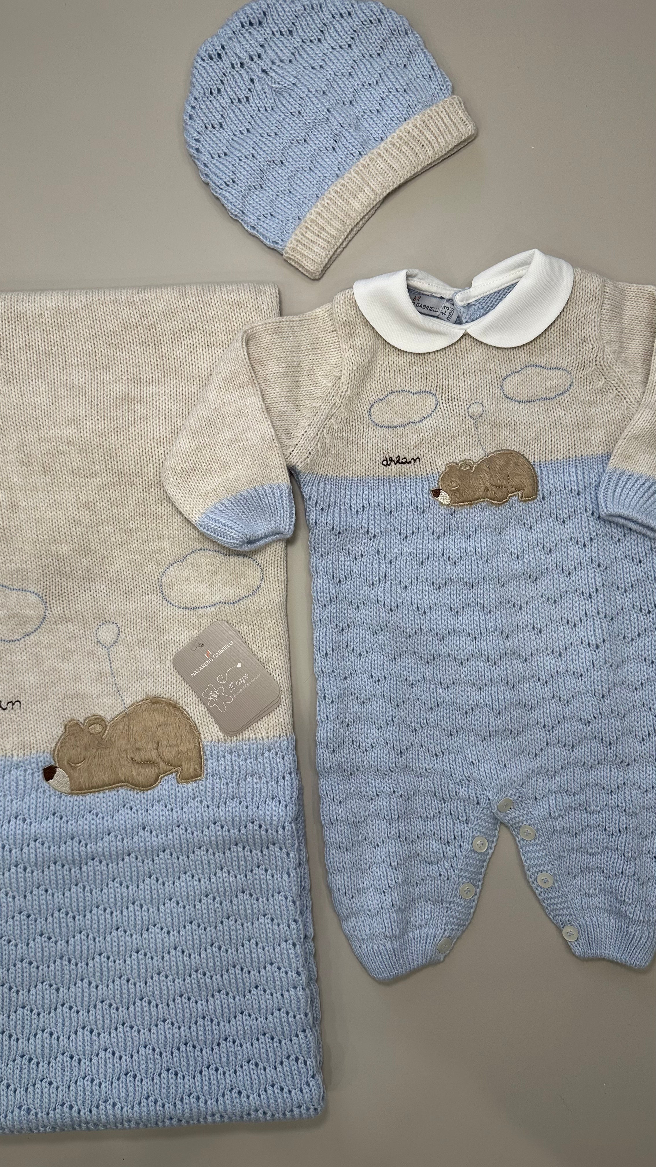 Set NASCITA INVERNALE ORSETTO - AZZURRO