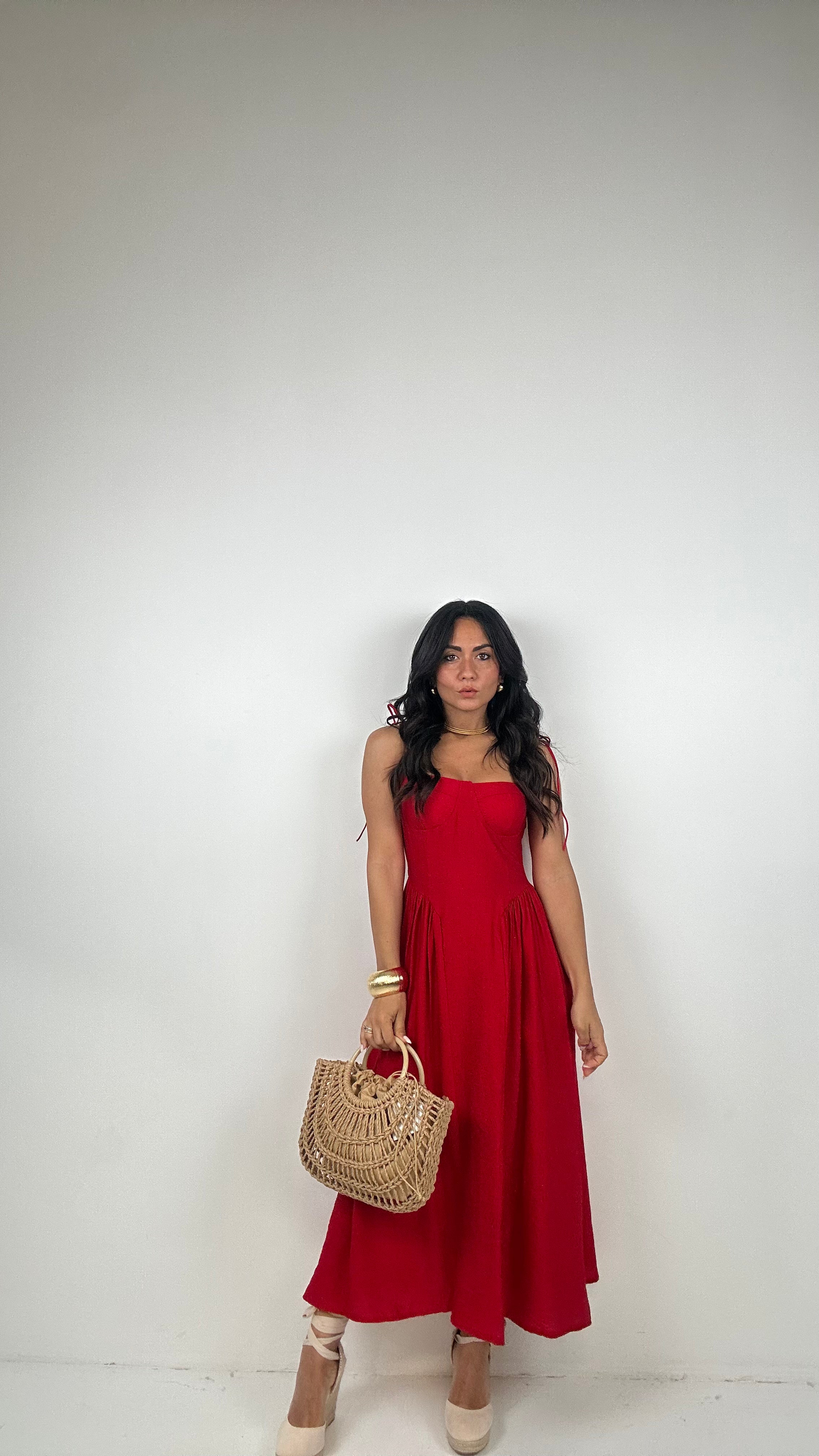 Vestito LACCETTO E COPPA - ROSSO