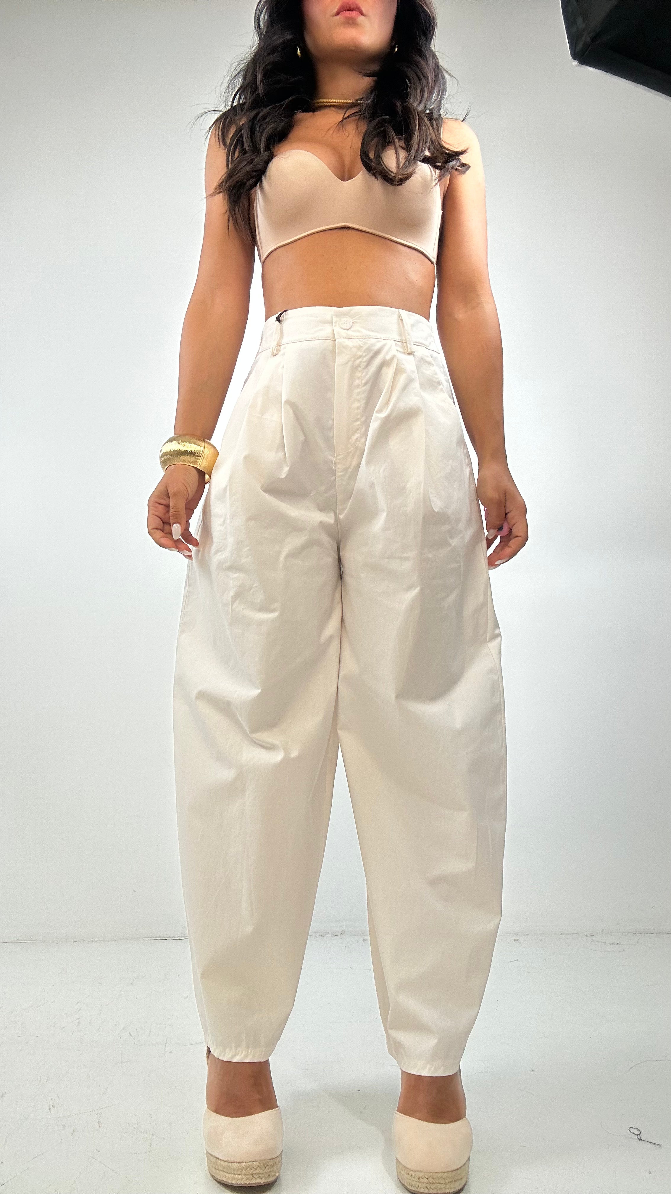 Pantalone BALLON 100% COTONE - PANNA
