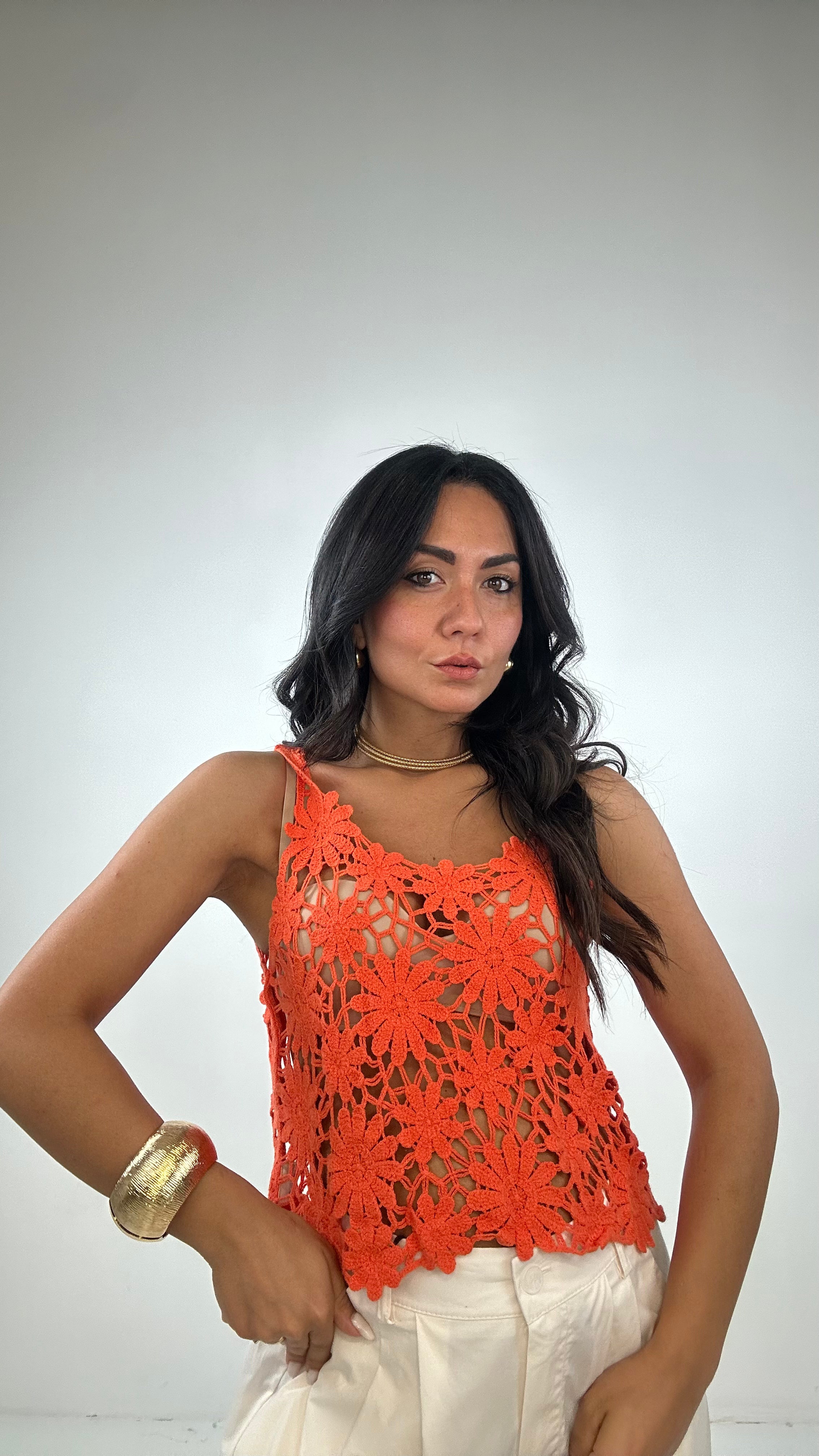 Top UNCINETTO - ARANCIO