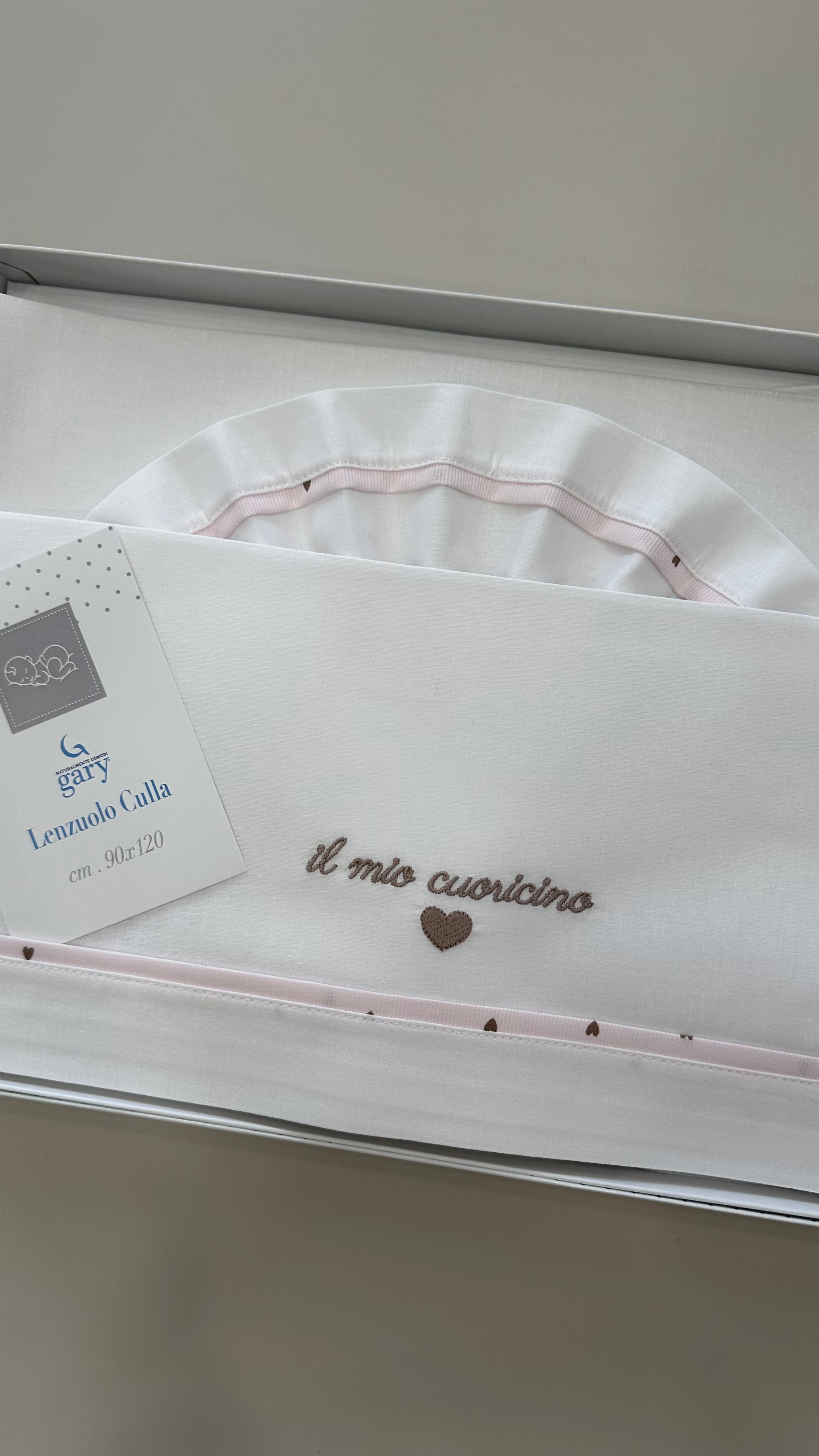 Lenzuola CARROZZINA IL MIO CUORICINO CM 90X120 - ROSA