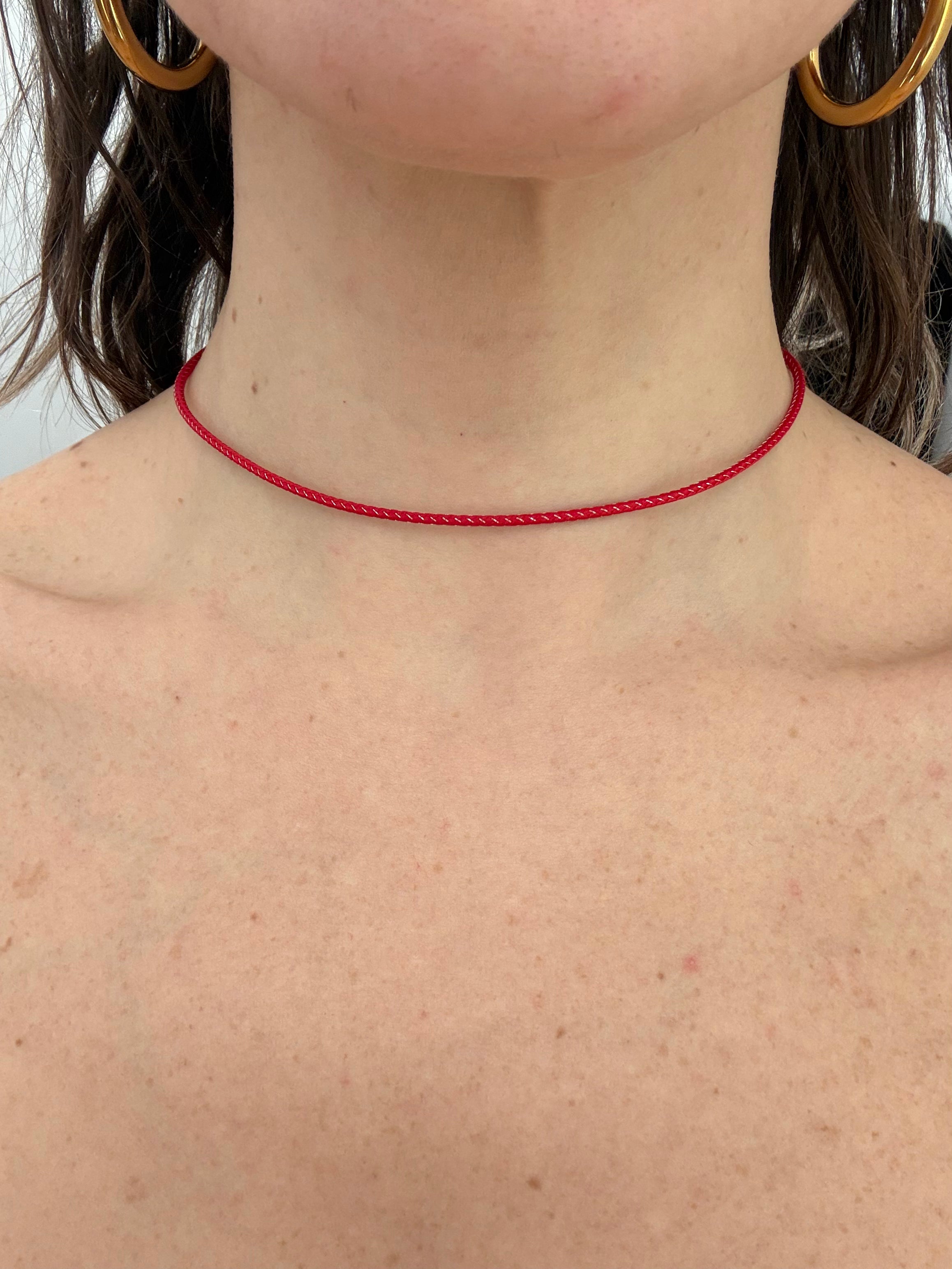 Collana A CALAMITA - ROSSO ARGENTO