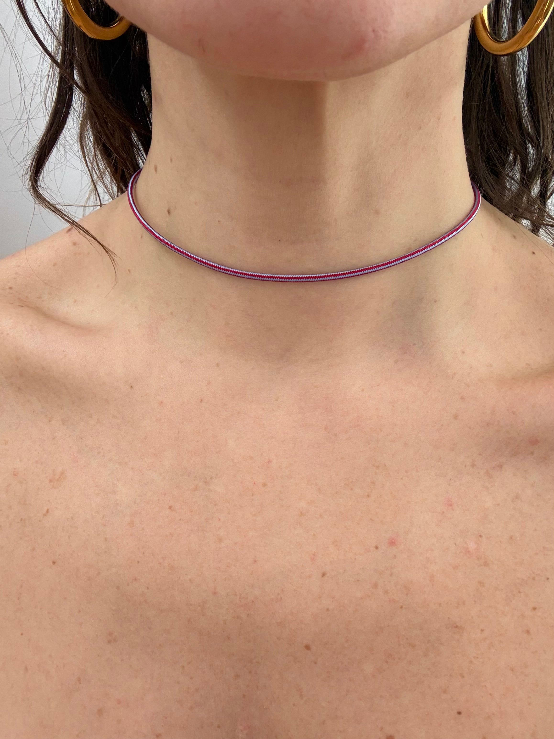 Collana A CALAMITA - ROSSO CELESTE