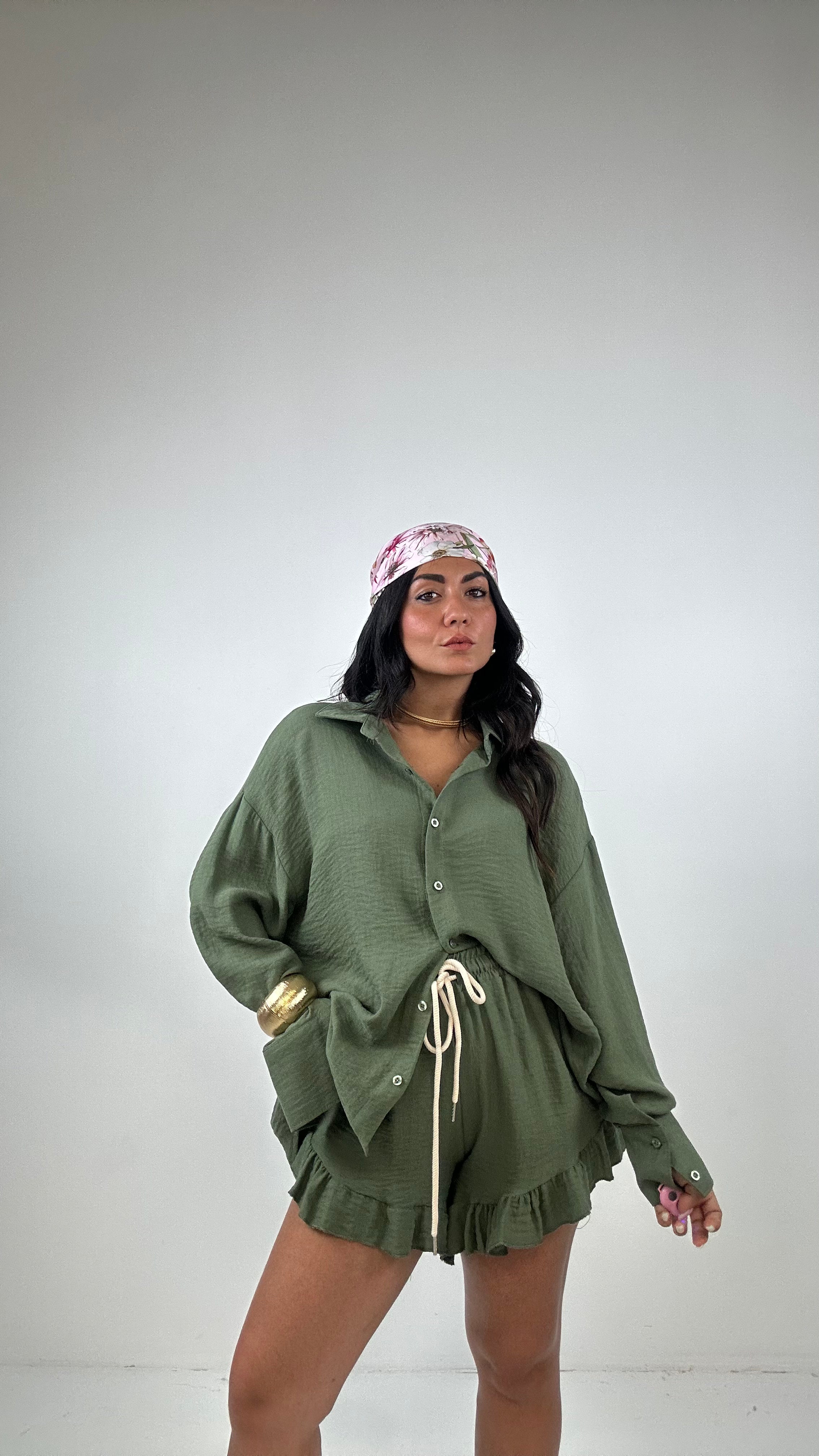 Completo CON SHORTS VOLANT - VERDE MILITARE