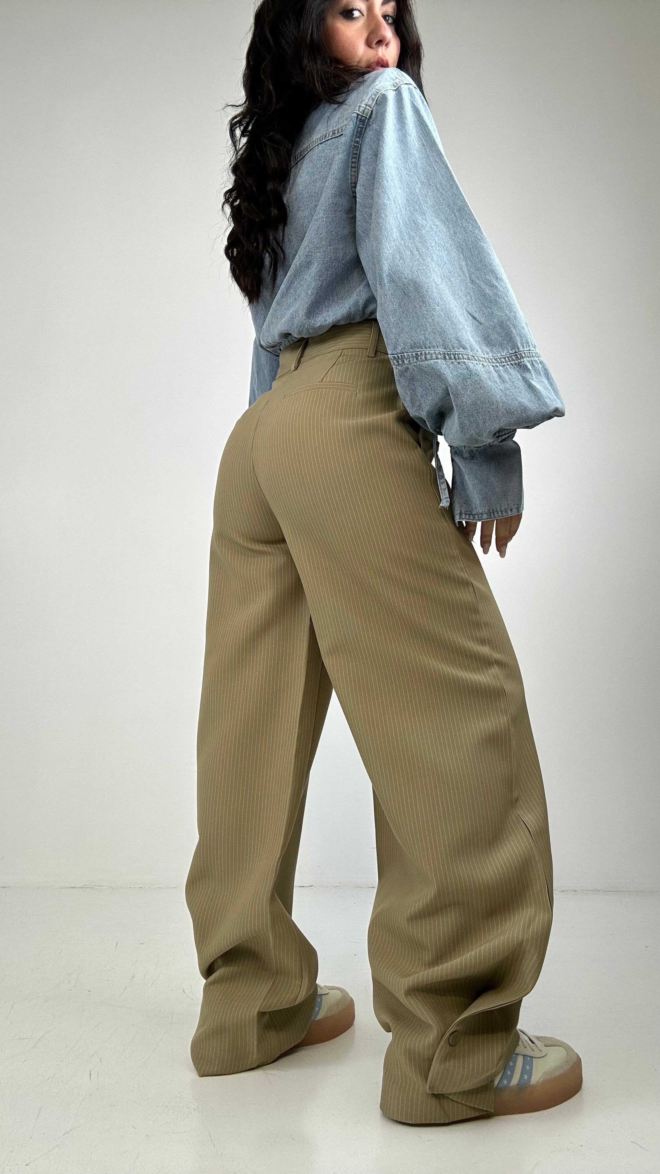Pantalone BAGGY GESSATO - BEIGE