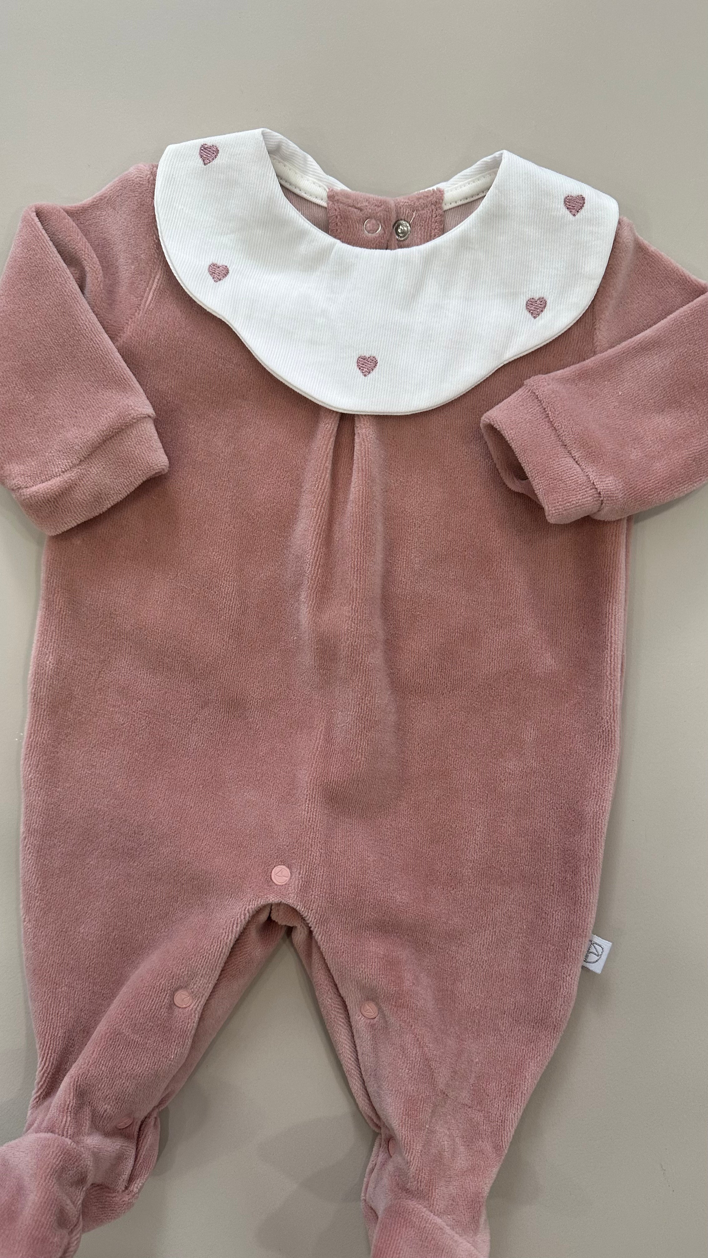 Tutina CINIGLIA COLLETTO CUORICINI - ROSA