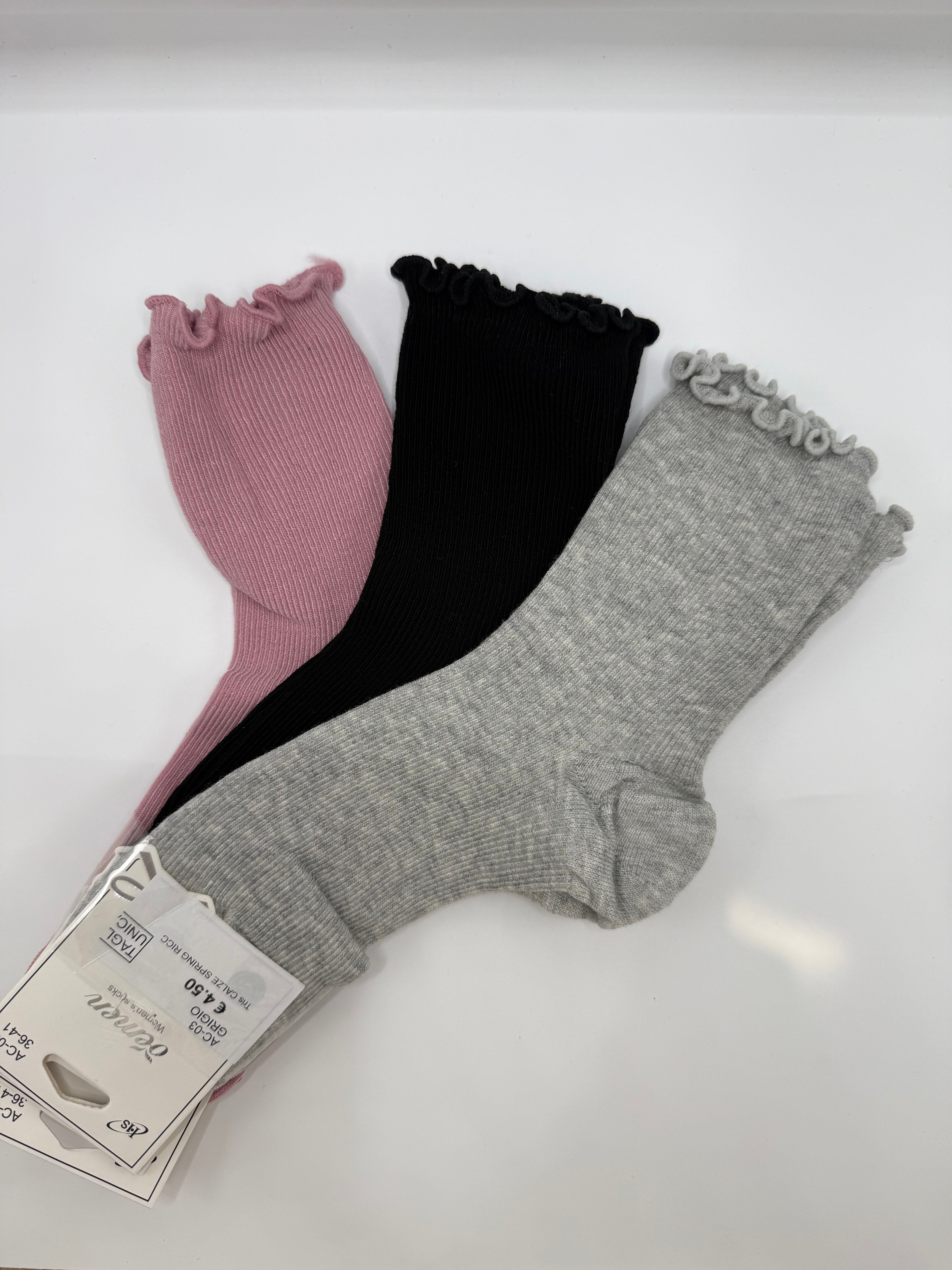 Tris CALZE SPRING RICC - GRIGIO