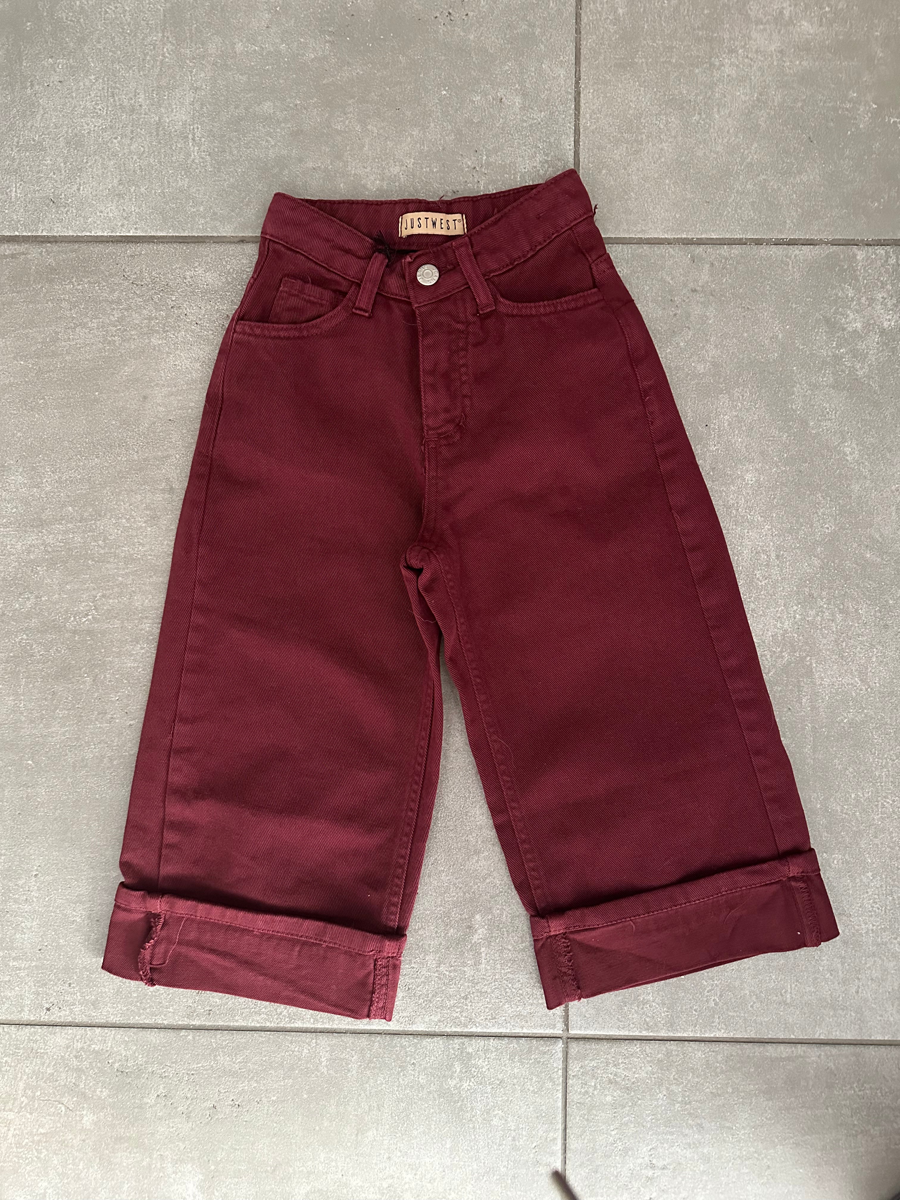 Jeans PALAZZO PIEGONE 4-14A - BORDEAUX
