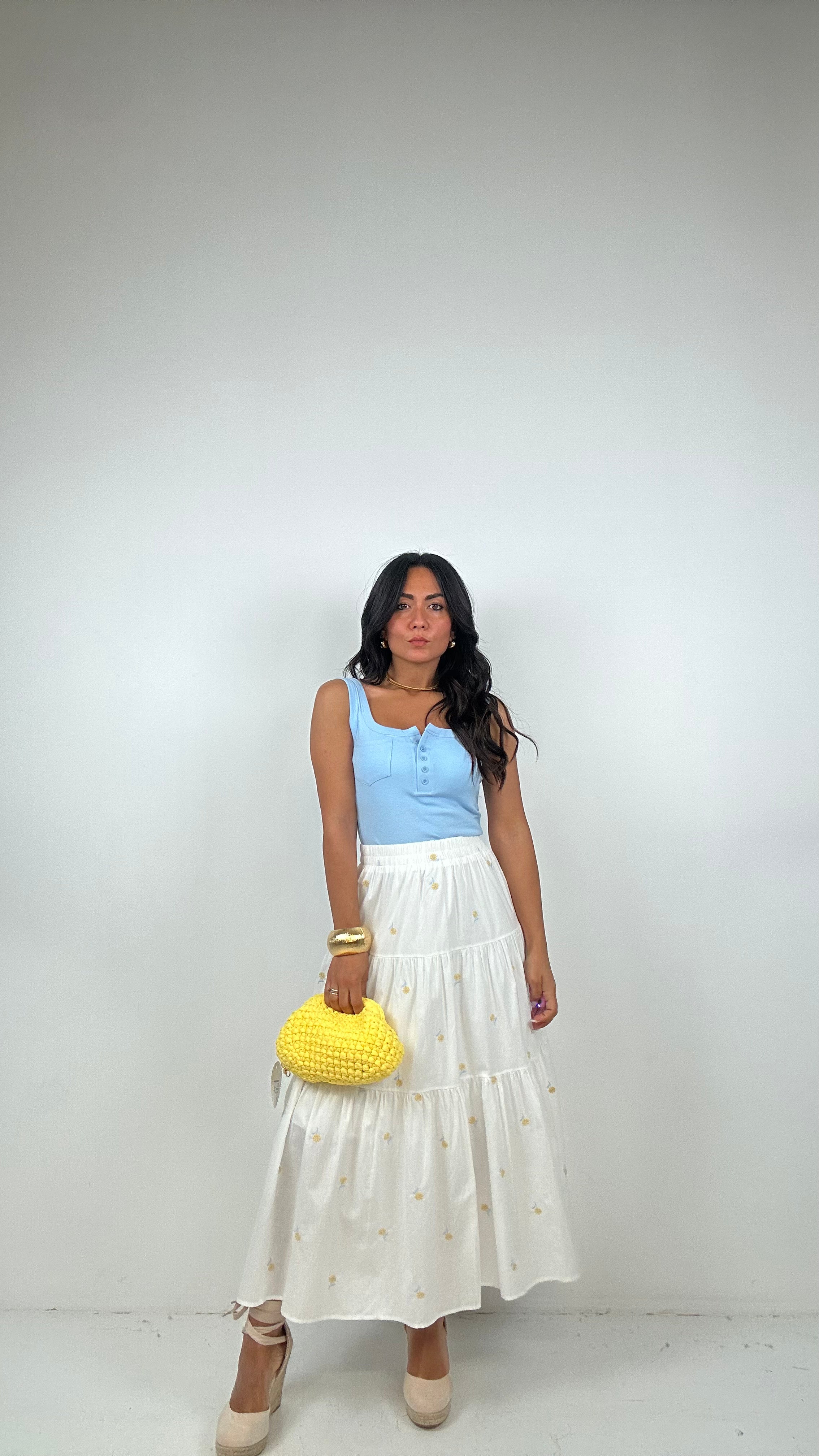 Gonna FANTASY 100% COTONE - BIANCO