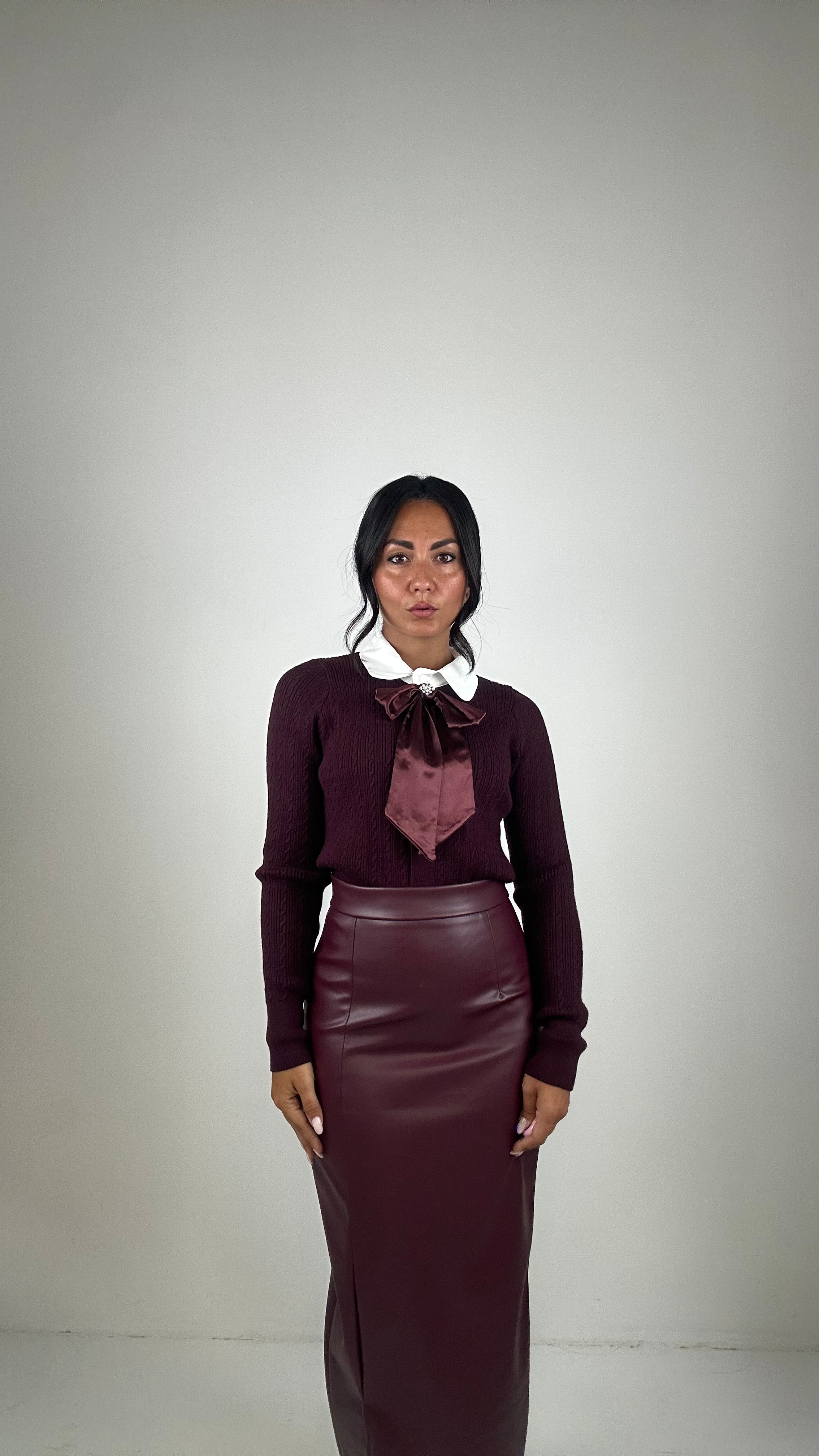 Gonna ECOPELLE LUNGA - BORDEAUX