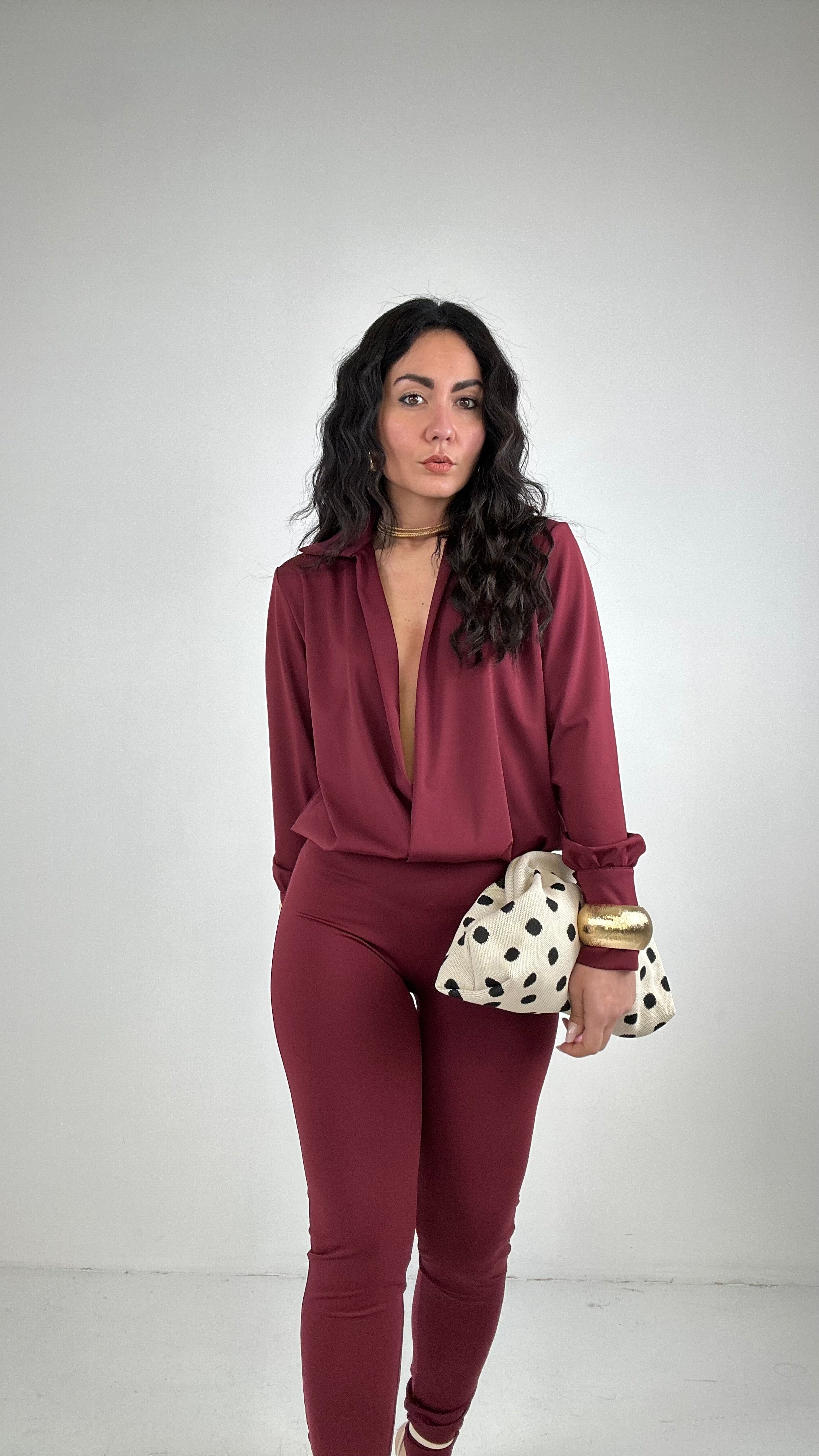Tuta CON COLLETTO - BORDEAUX