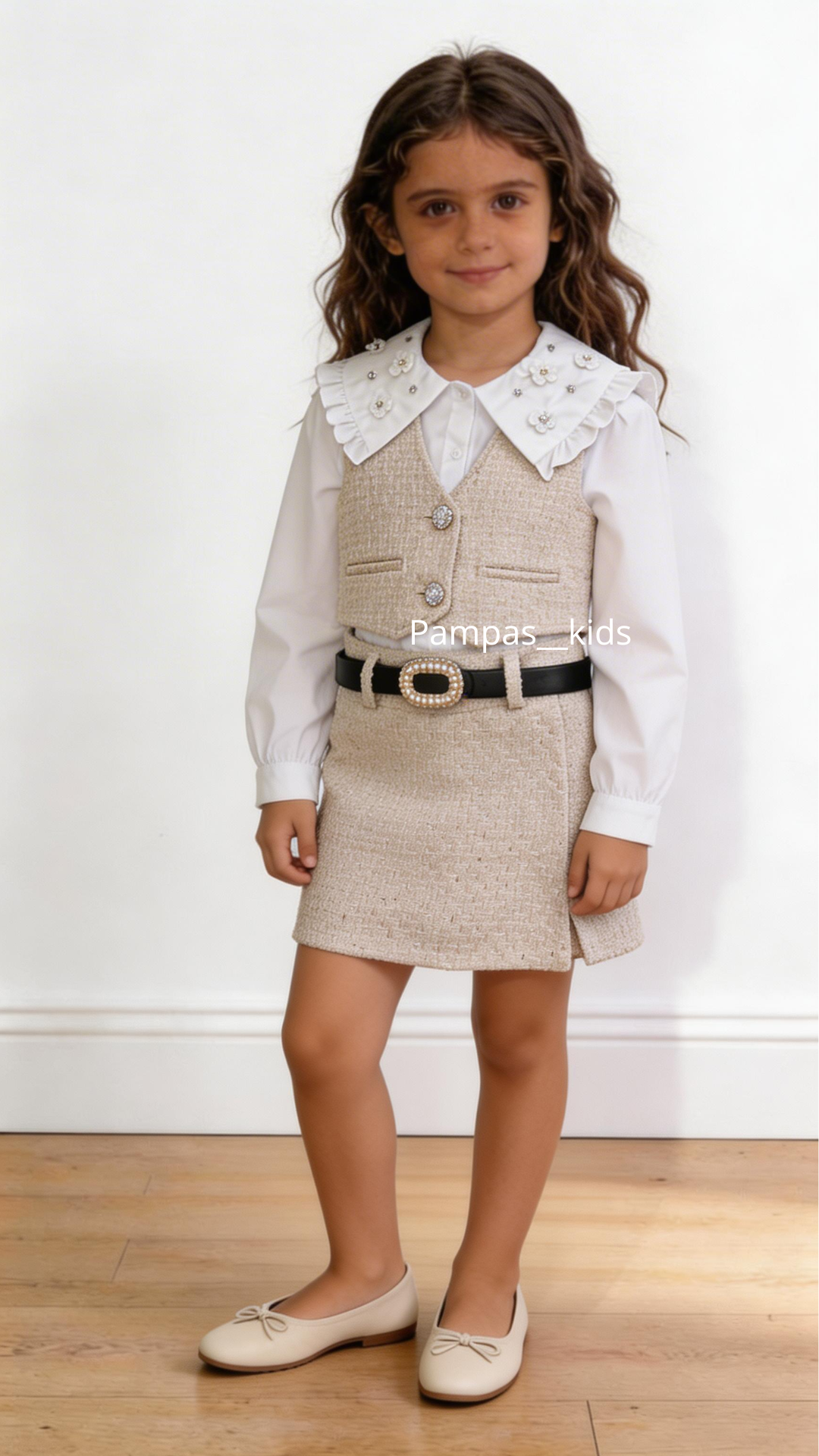 Completo CON GILET GIOIELLO 4-14A - BEIGE