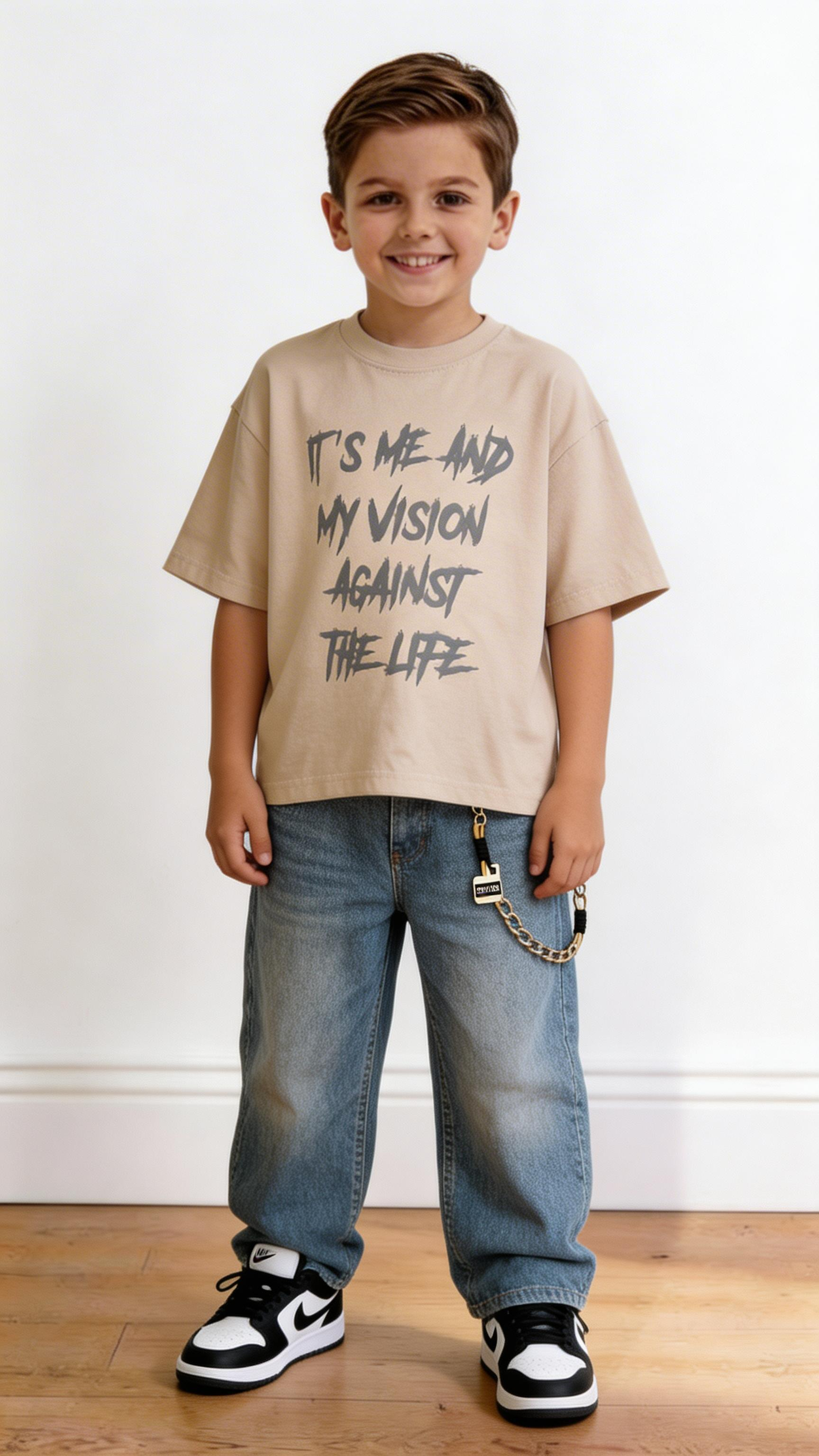 T-shirt THE LIFE 4-14A - BEIGE