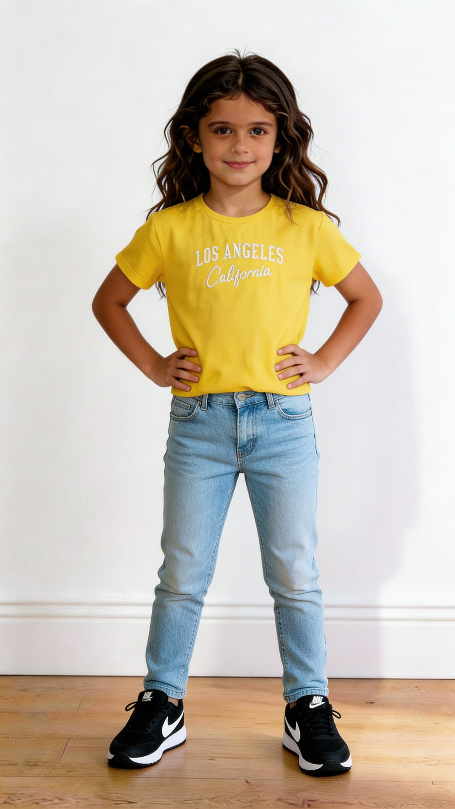 T-shirt LOS ANGELES 4-14A - GIALLO