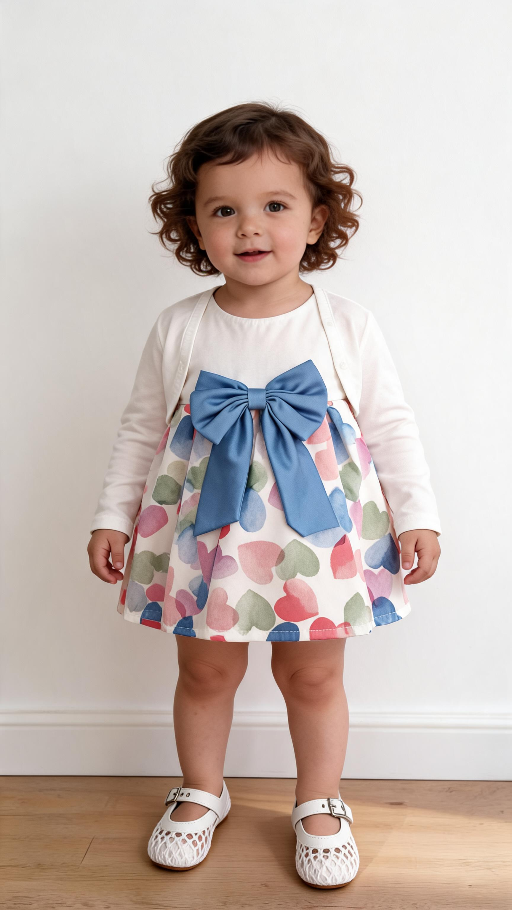 Abitino FIOCCO CON CUORI 3-24M - BIANCO