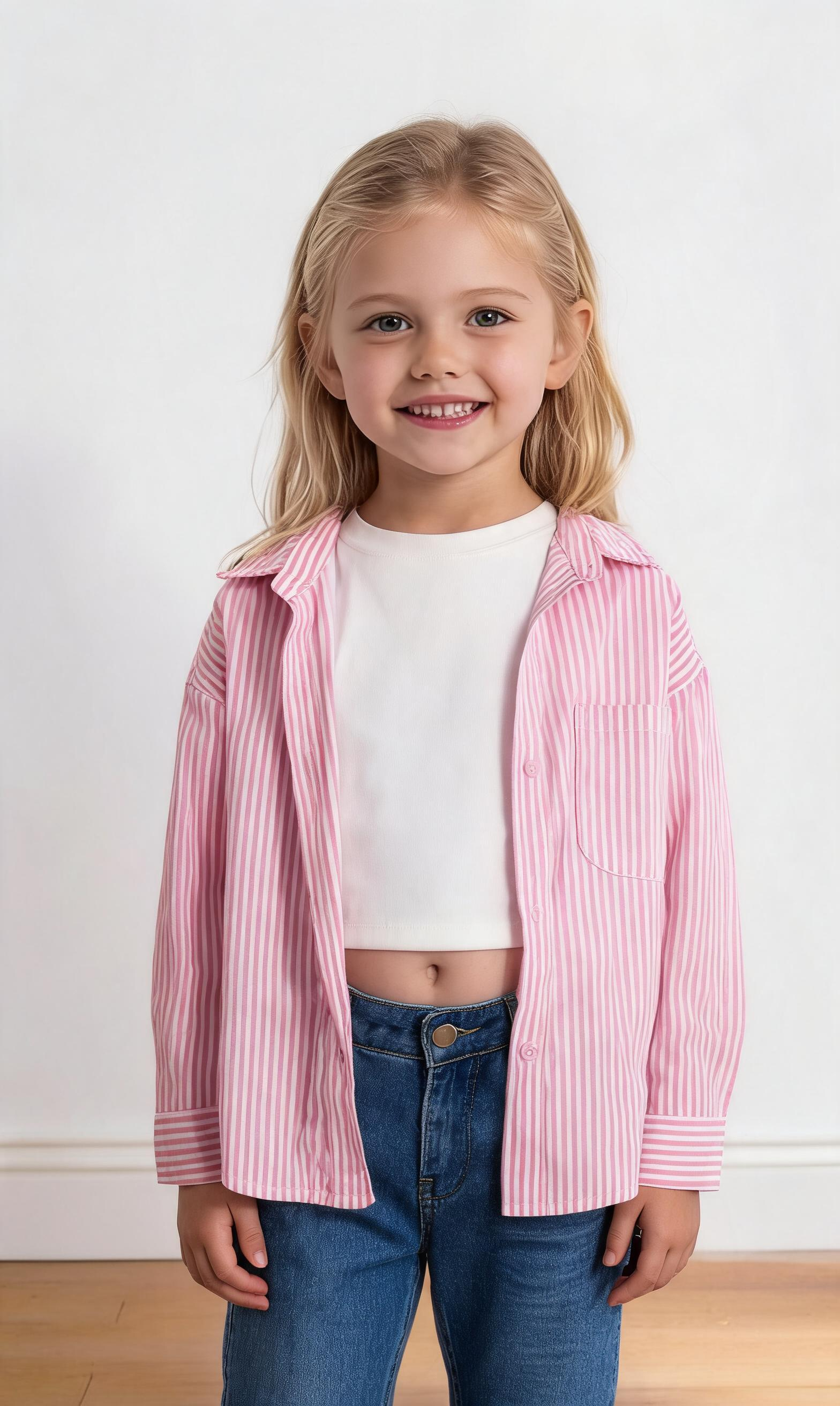 Camicia CON T-SHIRT 4-14A - ROSA